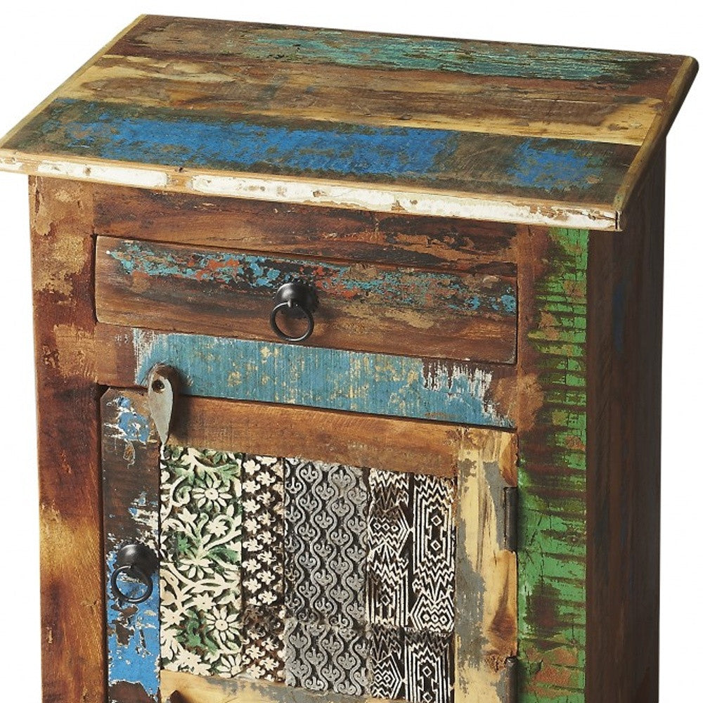 18" Brown Standard Accent Chest With One Drawer-Cabinets-DECOROLALA