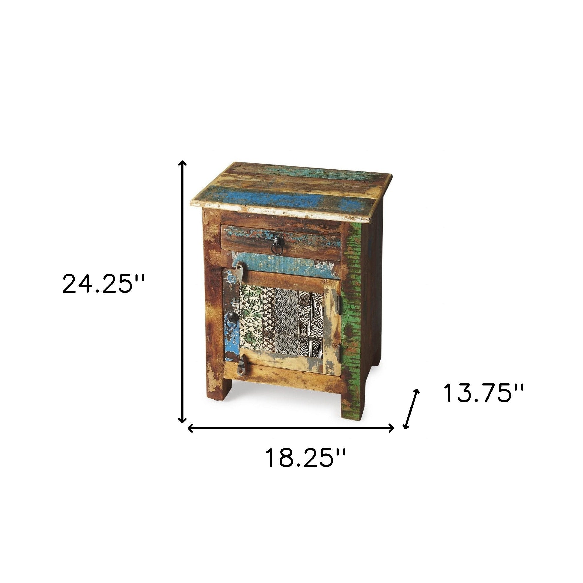 18" Brown Standard Accent Chest With One Drawer-Cabinets-DECOROLALA