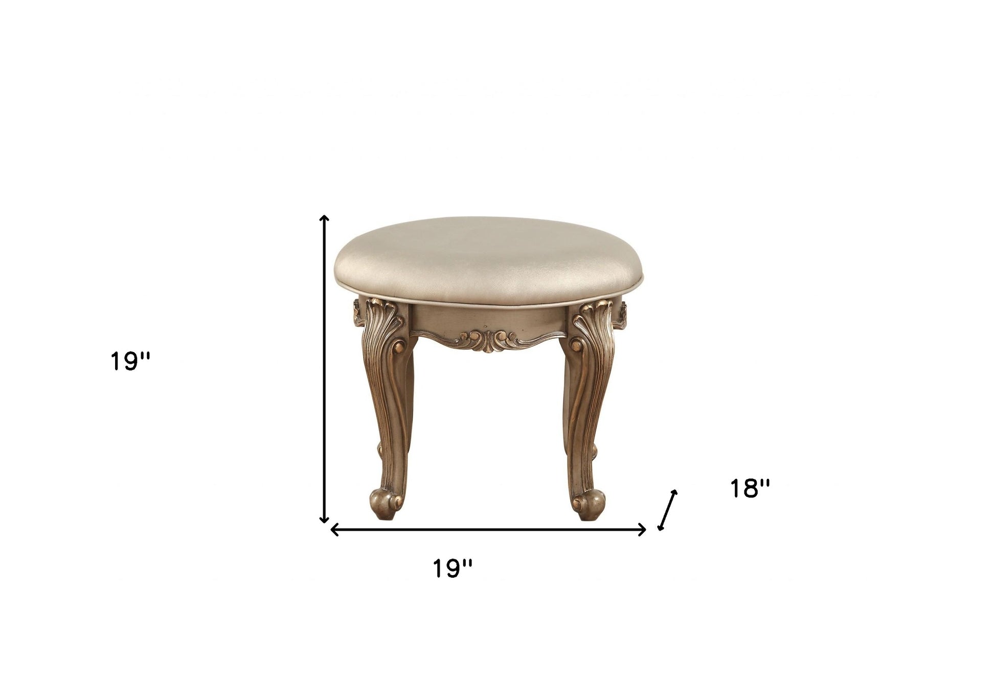 18" Champagne Solid Wood Backless Bar Chair-Bar Chairs-DECOROLALA