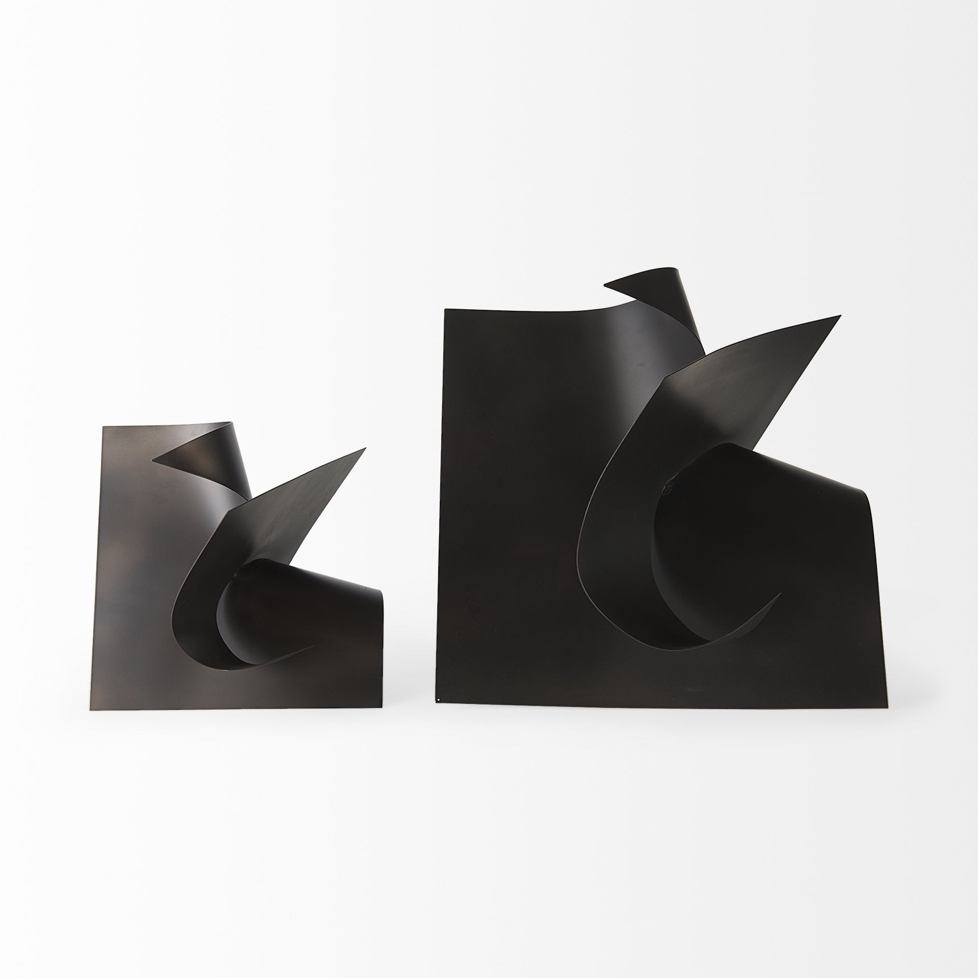 18" Contempo Antiqued Black Abstract Sculpture-Sculptures-DECOROLALA