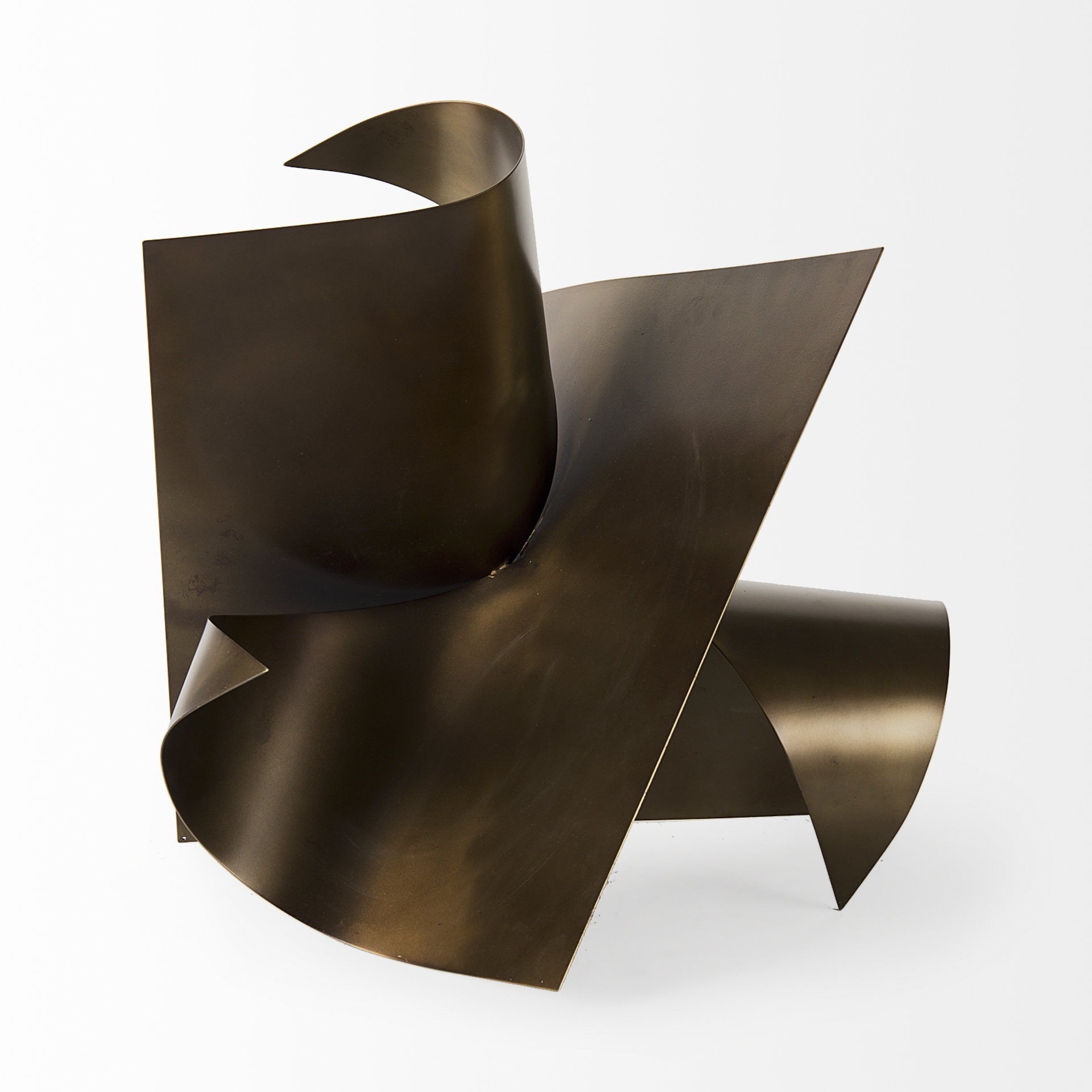 18" Contempo Antiqued Gold Abstract Sculpture-Sculptures-DECOROLALA