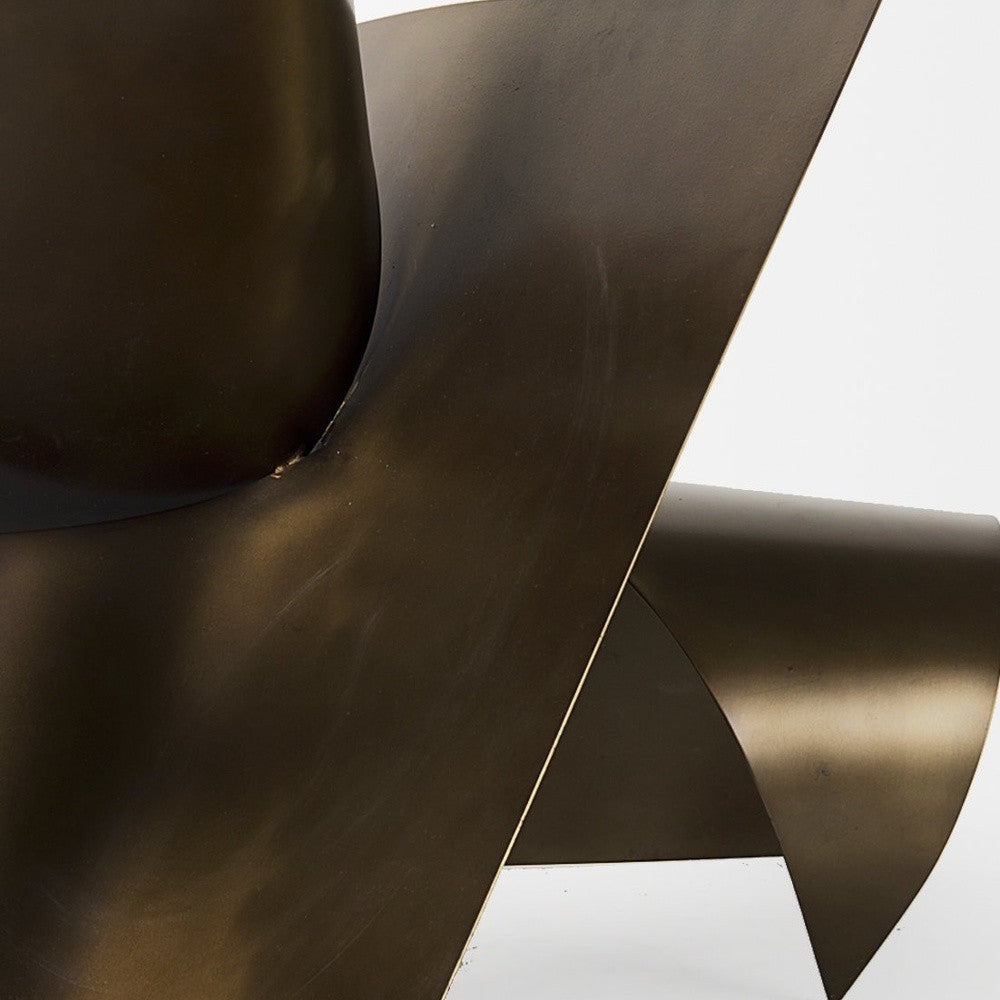 18" Contempo Antiqued Gold Abstract Sculpture-Sculptures-DECOROLALA