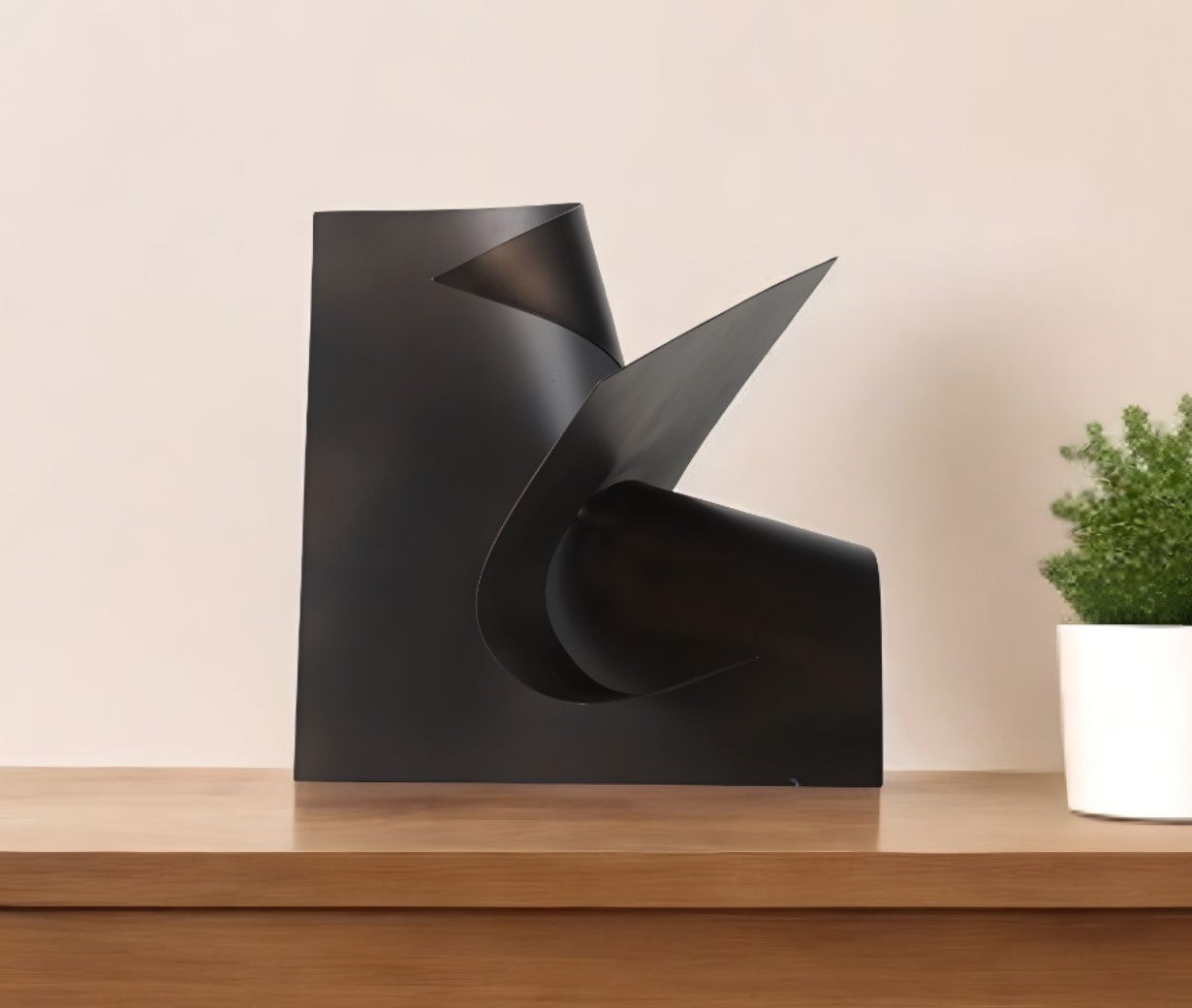 18" Contempo Antiqued Gold Abstract Sculpture-Sculptures-DECOROLALA