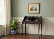 18" Dark Brown Solid Wood Computer Desk With Three Drawers-Desks-DECOROLALA