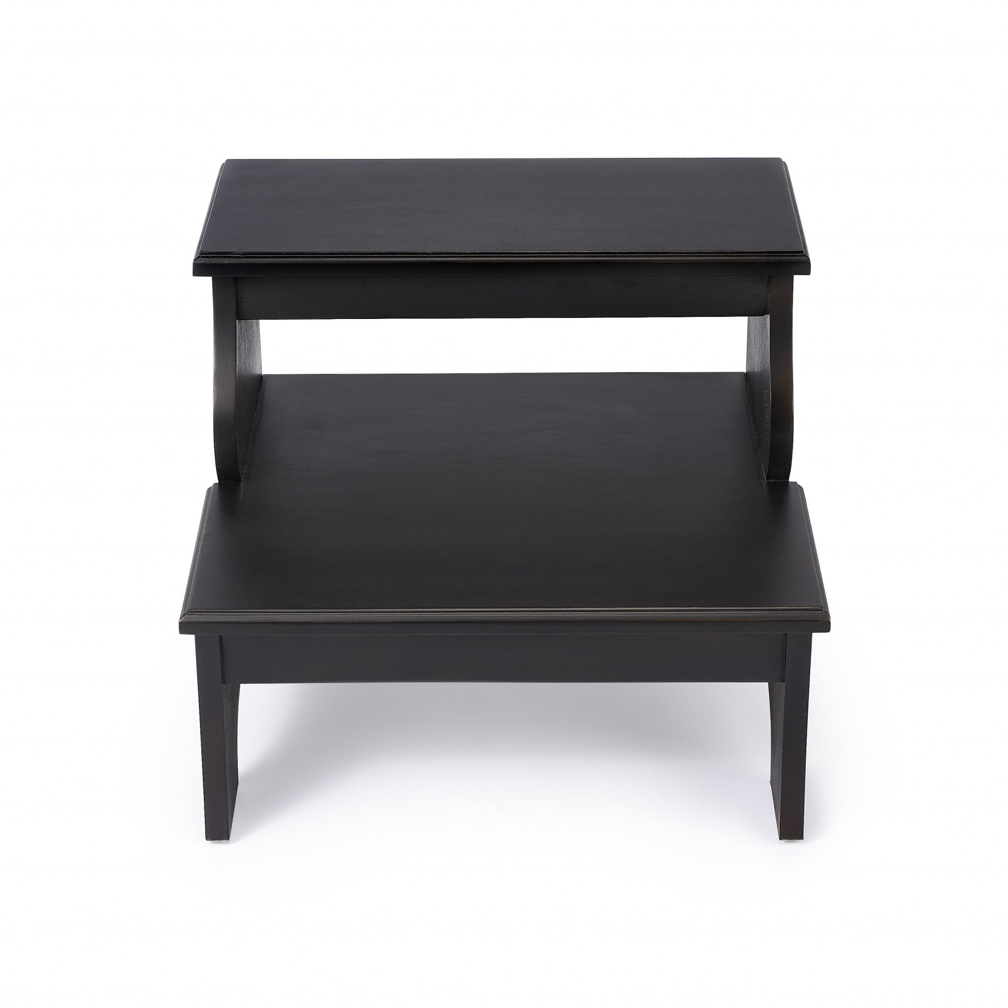 18" Dark Brown Solid and Manufactured Wood Footstool-Ottomans-DECOROLALA