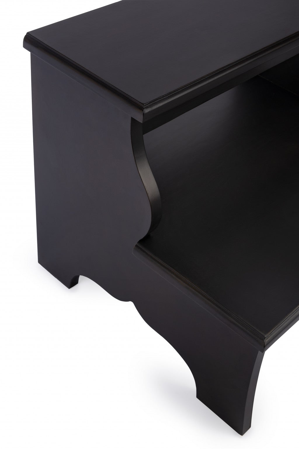 18" Dark Brown Solid and Manufactured Wood Footstool-Ottomans-DECOROLALA