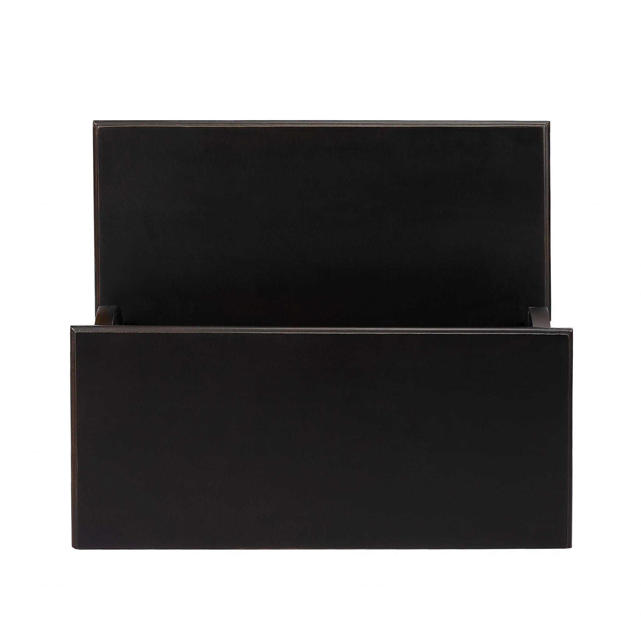 18" Dark Brown Solid and Manufactured Wood Footstool-Ottomans-DECOROLALA