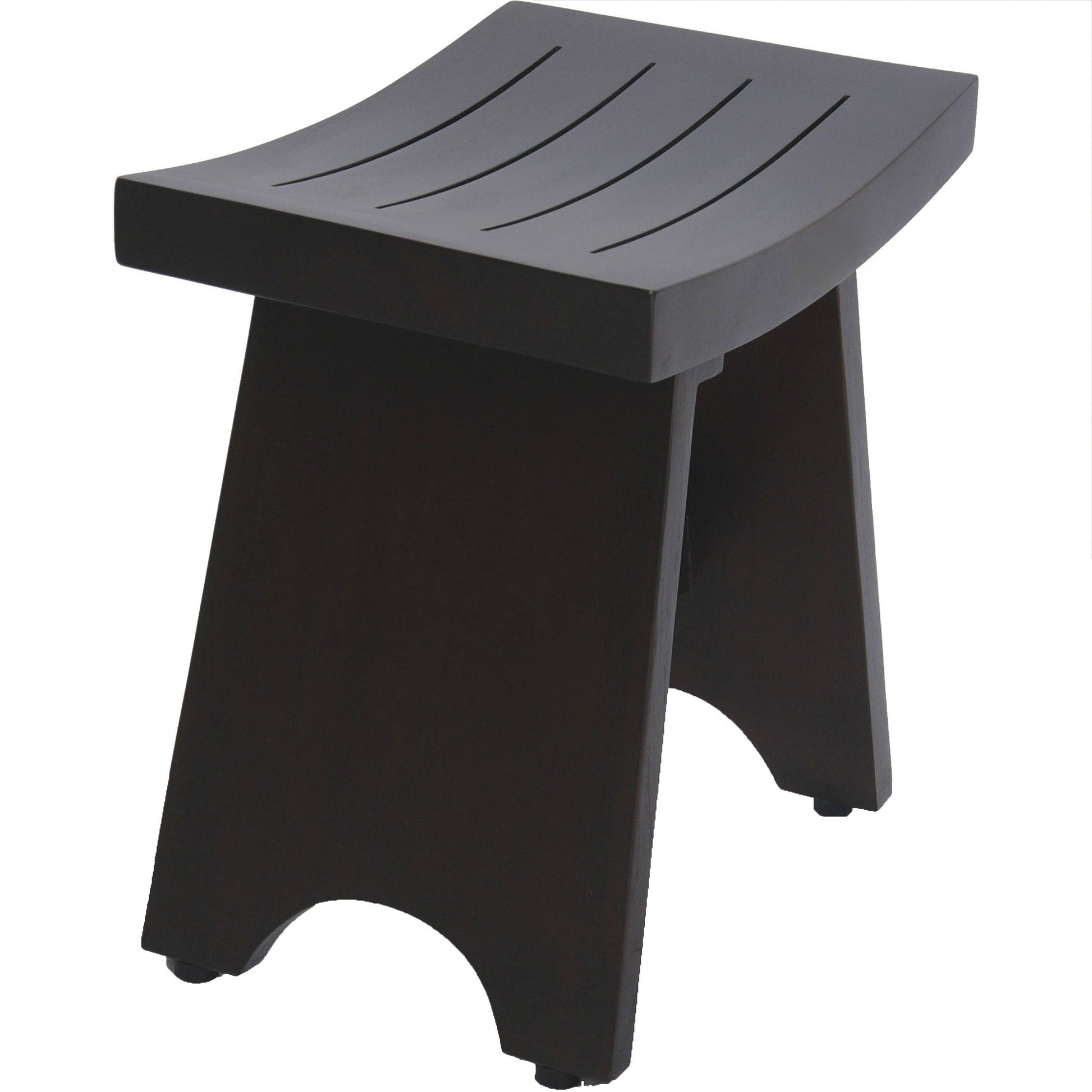 18" Dark Brown Teak Rectangular Shower Bench-Shower Benches-DECOROLALA