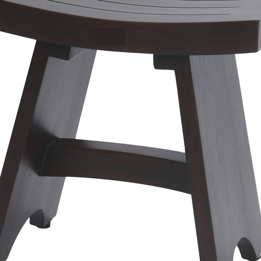 18" Dark Brown Teak Rectangular Shower Bench-Shower Benches-DECOROLALA