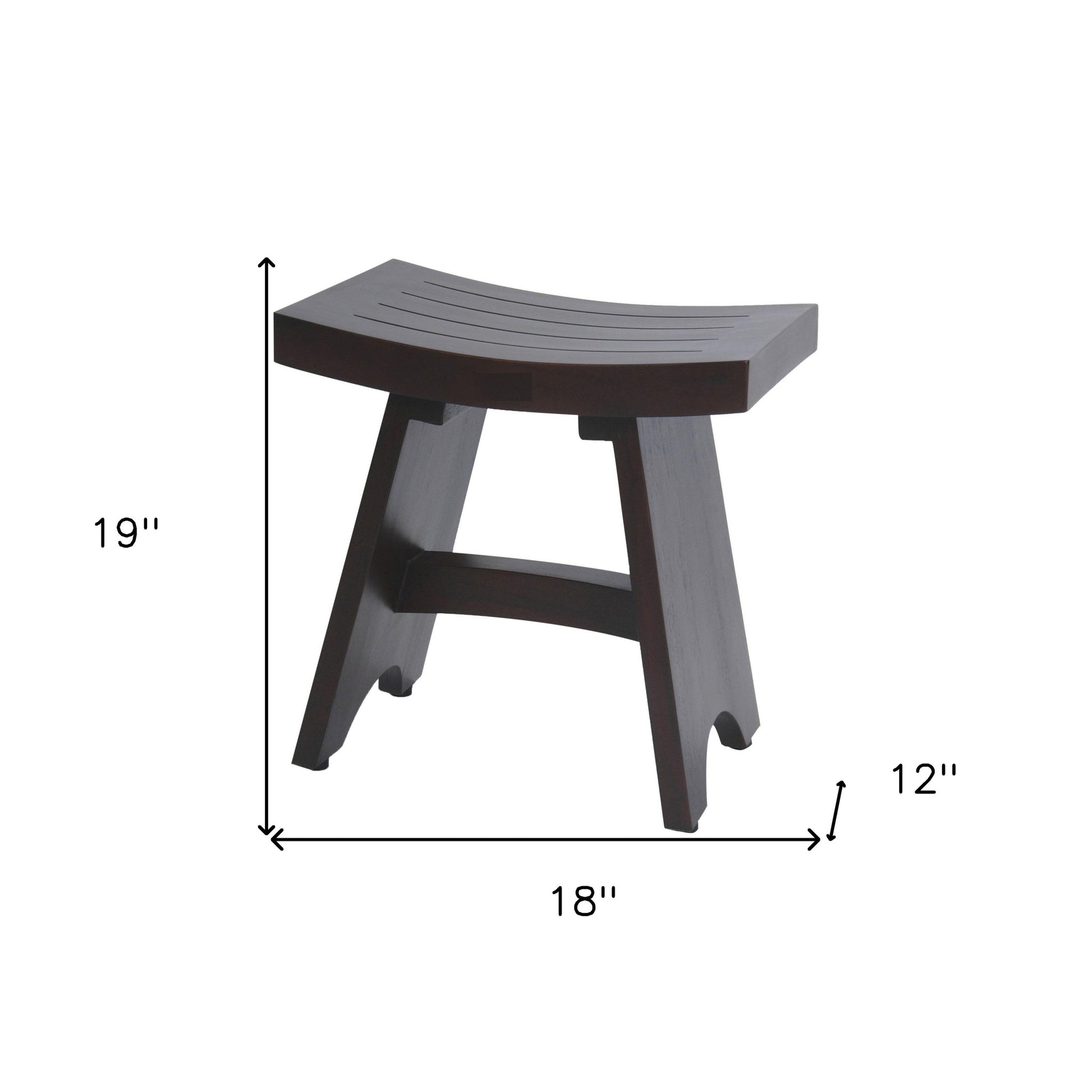 18" Dark Brown Teak Rectangular Shower Bench-Shower Benches-DECOROLALA