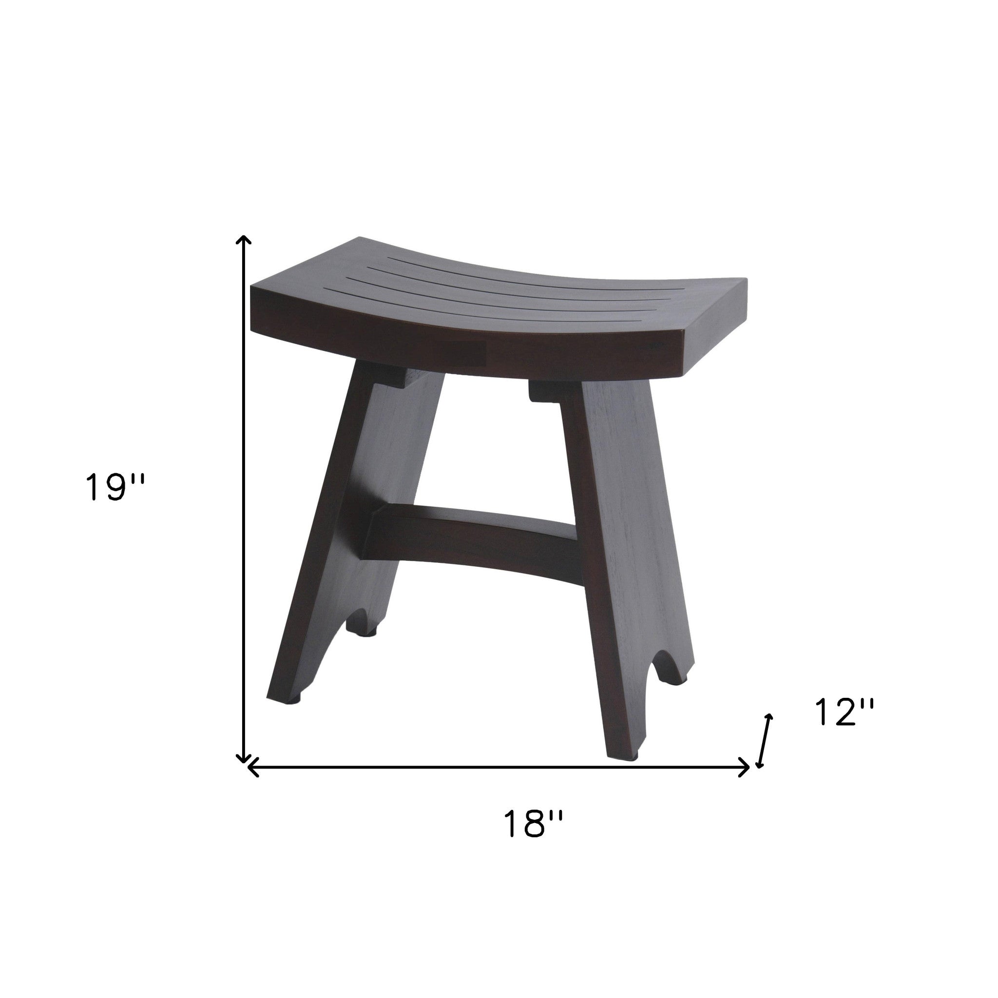 18" Dark Brown Teak Rectangular Shower Bench-Shower Benches-DECOROLALA