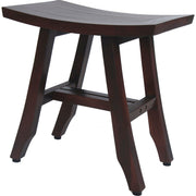 18" Dark Brown Teak Rectangular Shower Bench-Shower Benches-DECOROLALA