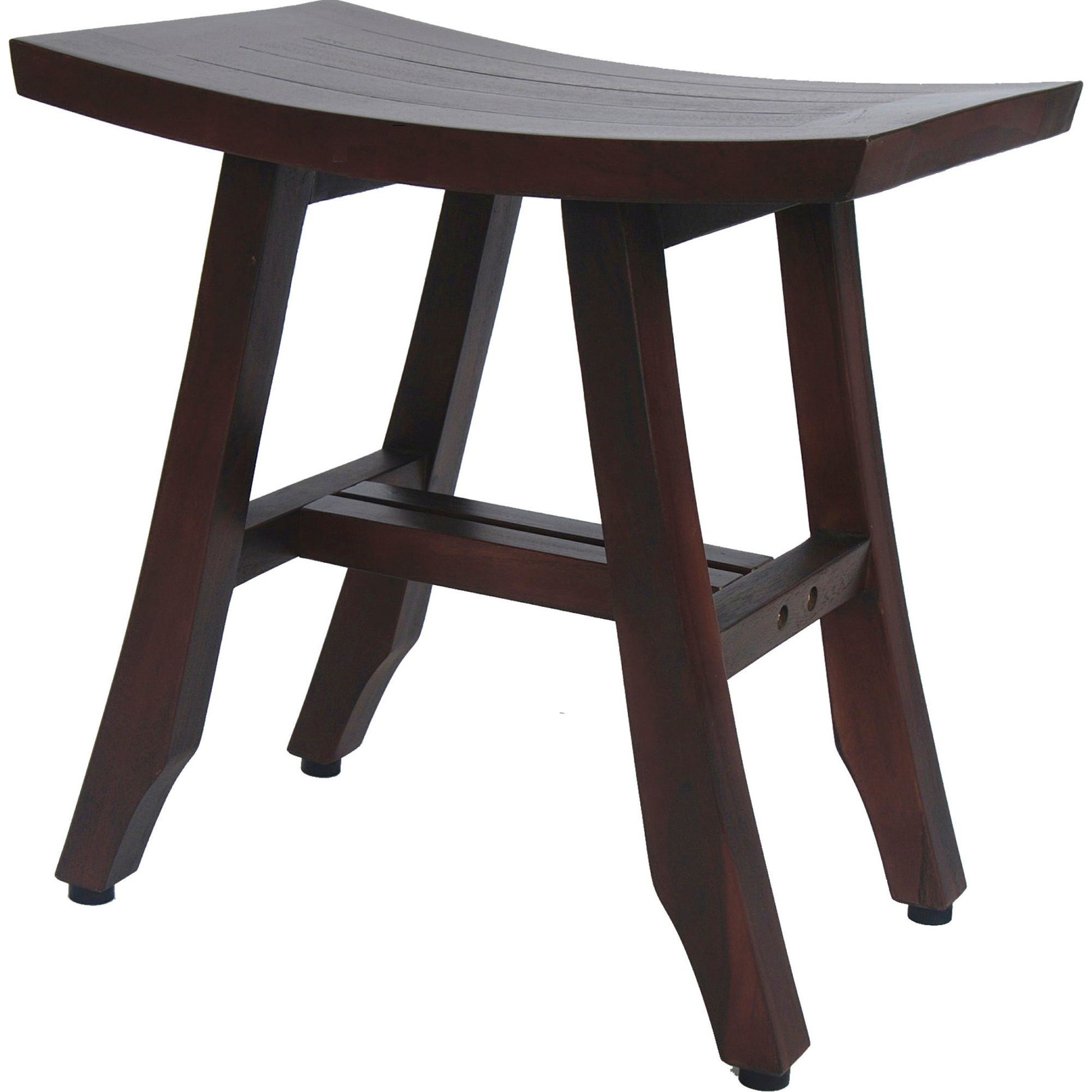 18" Dark Brown Teak Rectangular Shower Bench-Shower Benches-DECOROLALA