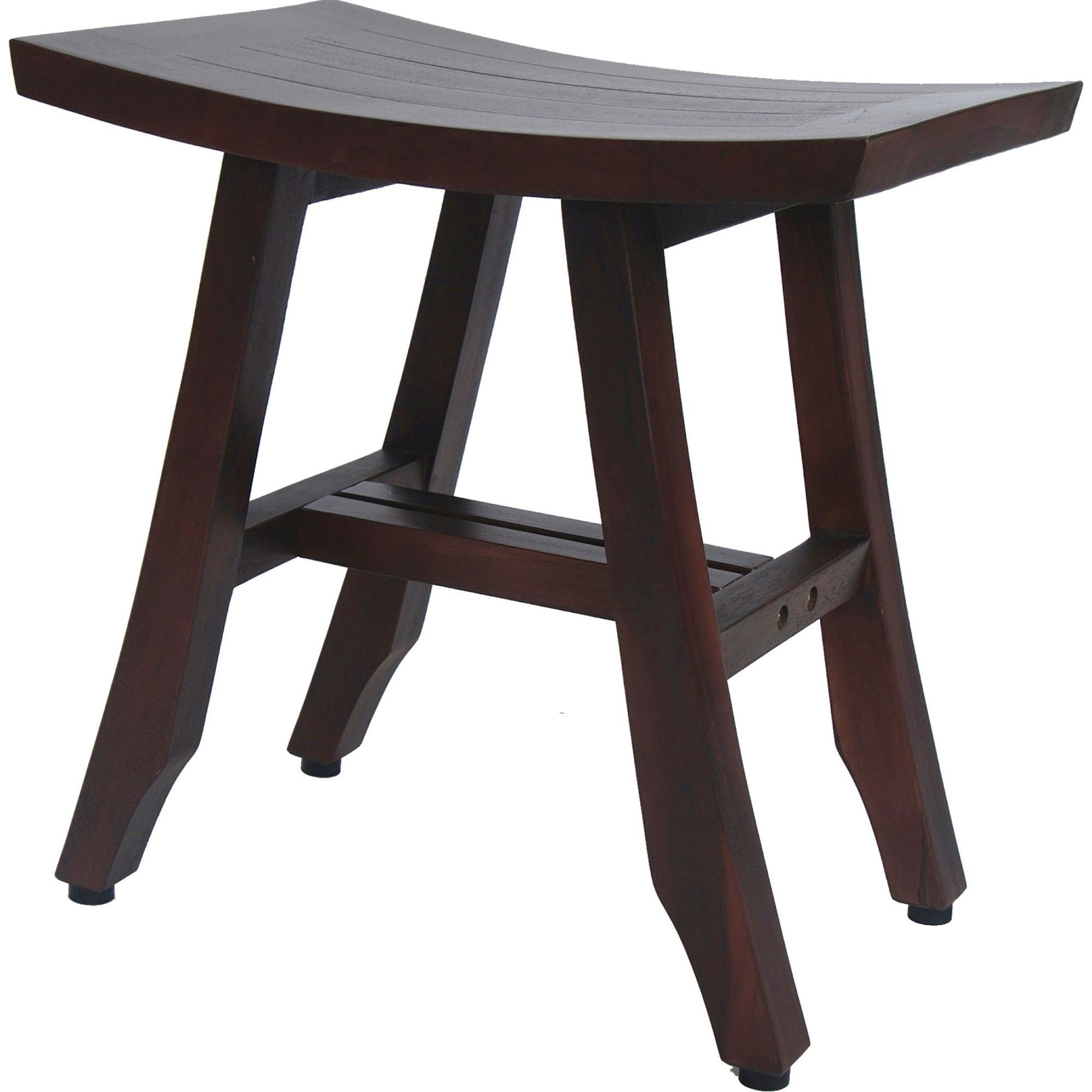 18" Dark Brown Teak Rectangular Shower Bench-Shower Benches-DECOROLALA