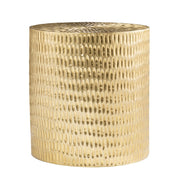 18" Gold Manufactured Wood And Solid Wood Round End Table-End-Side Tables-DECOROLALA