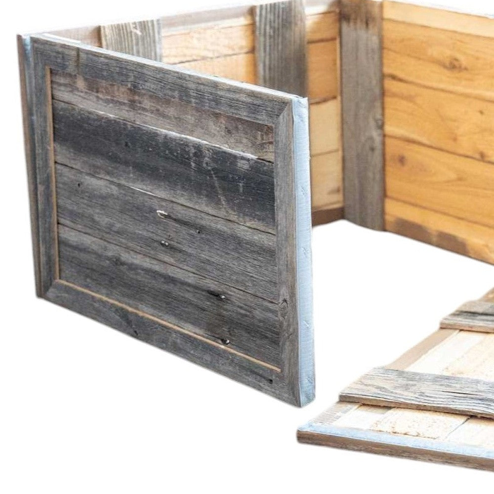 18" Gray Distressed Wood Christmas Tree Collar-Sculptures-DECOROLALA