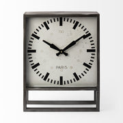 18" Gray Polyresin Table Clock-Sculptures-DECOROLALA