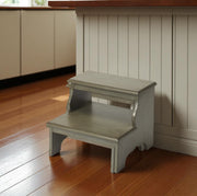 18" Handcrafted Silver Satin Step Stool-Ladders-DECOROLALA