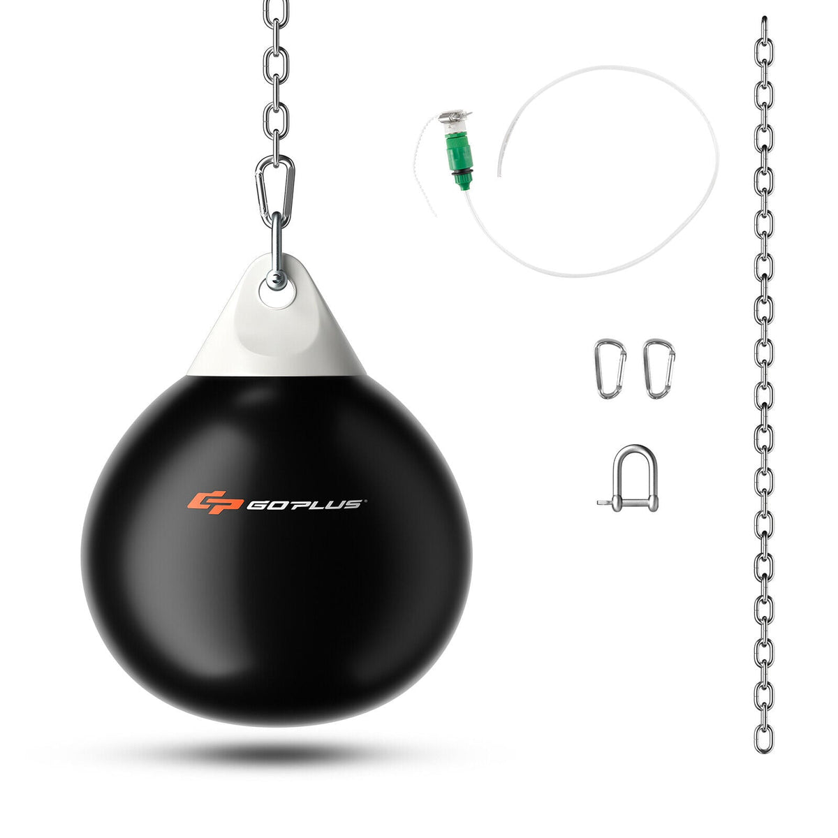 18 Inch 110 Pound Heavy Punching Water Aqua Bag with Adjustable Metal Chain-Black-Boxing & Martial Arts-DECOROLALA