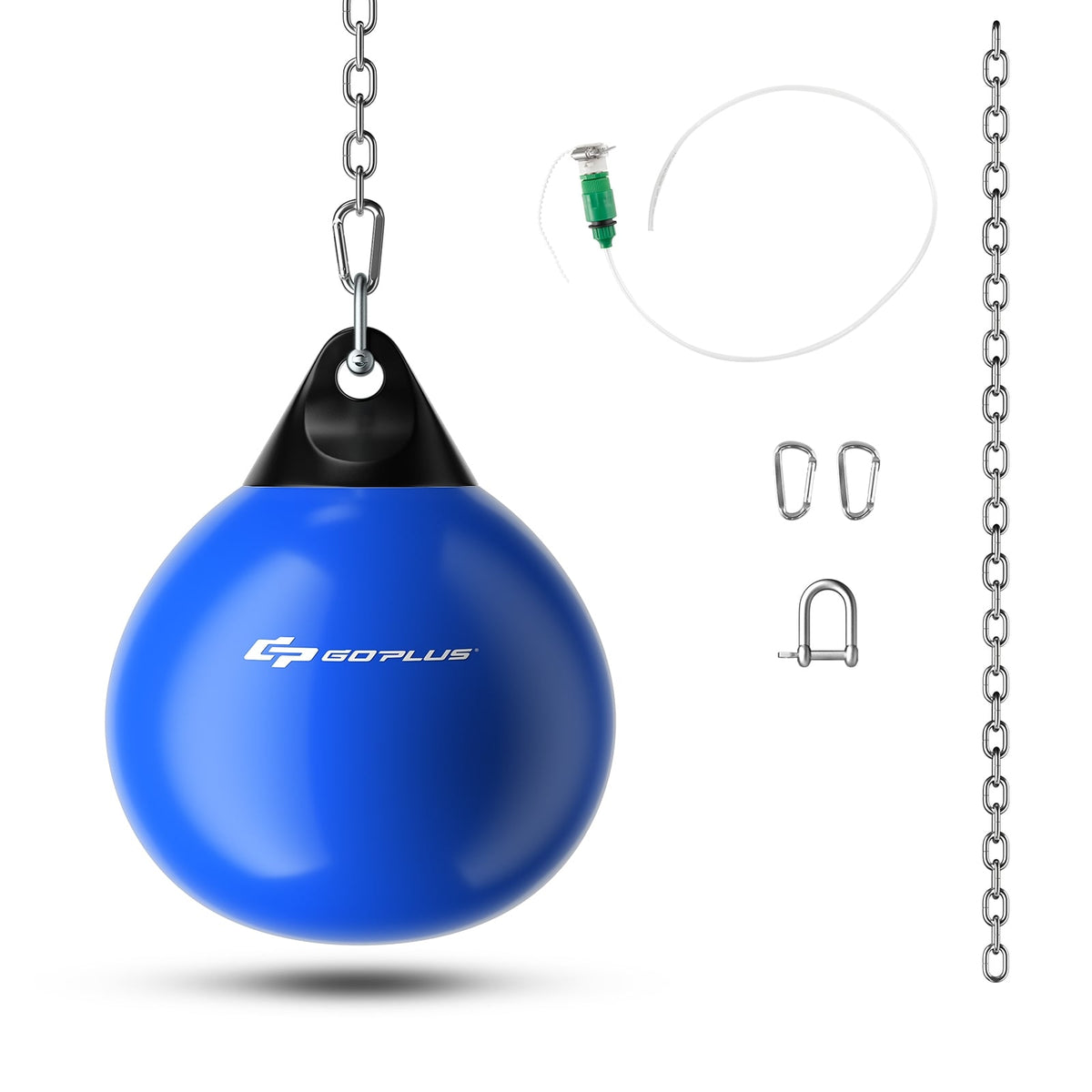 18 Inch 110 Pound Heavy Punching Water Aqua Bag with Adjustable Metal Chain-Blue-Boxing & Martial Arts-DECOROLALA