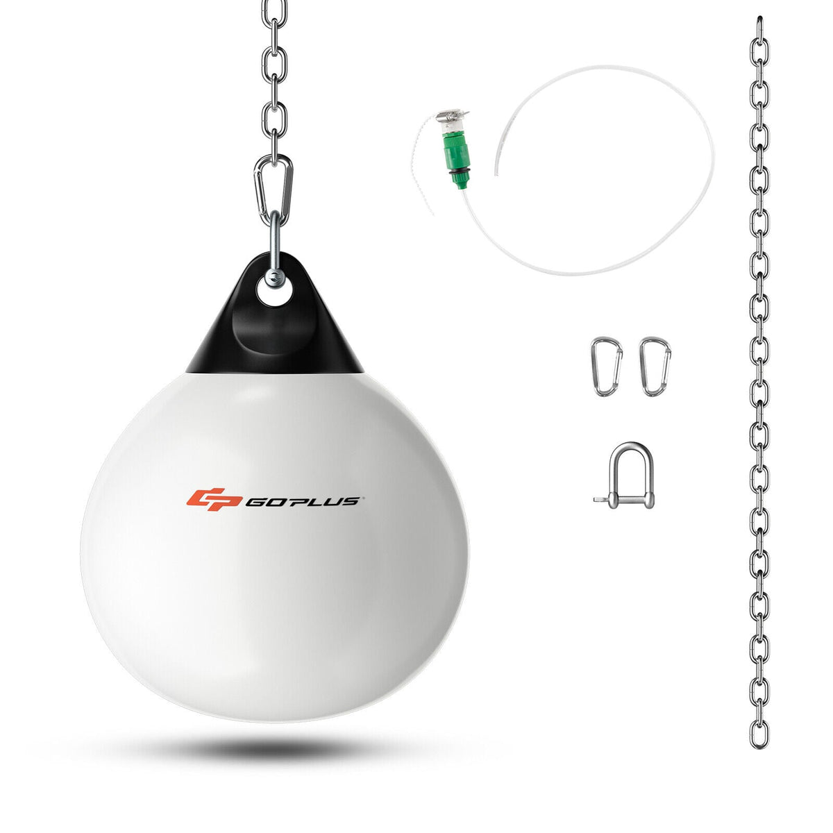 18 Inch 110 Pound Heavy Punching Water Aqua Bag with Adjustable Metal Chain-White-Boxing & Martial Arts-DECOROLALA