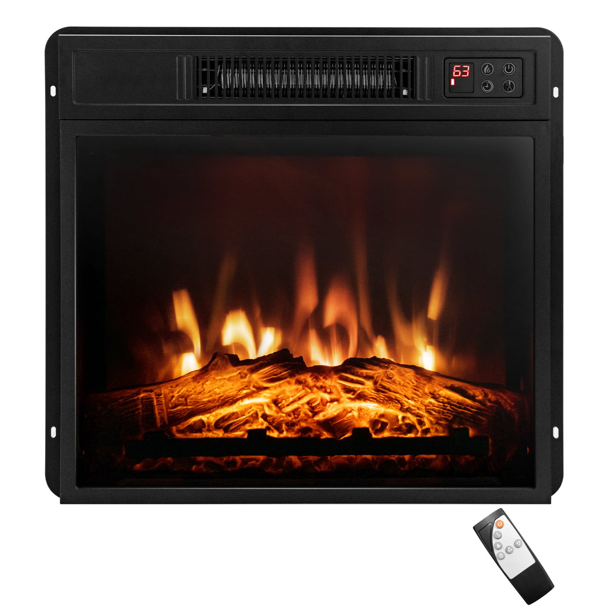 18 Inch Electric Fireplace Inserted with Adjustable LED Flame-Fireplaces-DECOROLALA