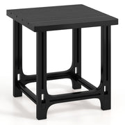 18 Inch Outdoor Adirondack Side Table with Slatted Surface-Black-Patio Coffee Tables-DECOROLALA