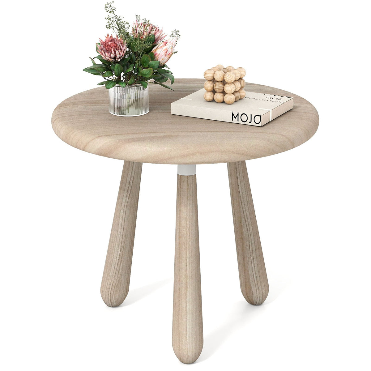 18 Inch Outdoor Mahogany Wood Side Table with Thickened Board-End & Side Tables-DECOROLALA