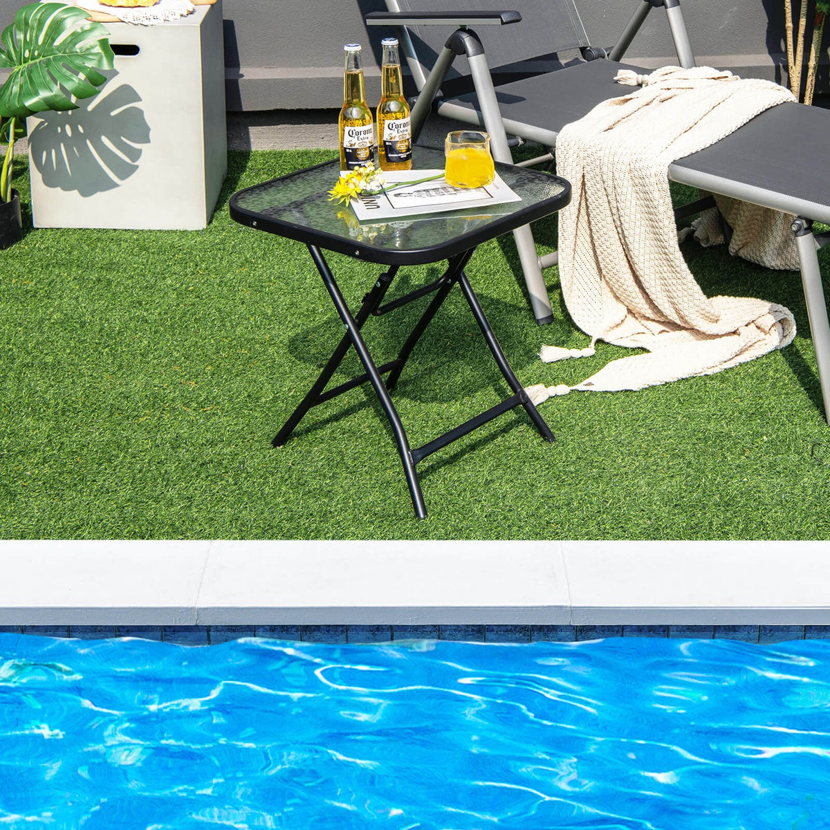 18 Inch Square Patio Bistro Table with Rustproof Frame [Best Seller in the US]-Patio Coffee Tables-DECOROLALA