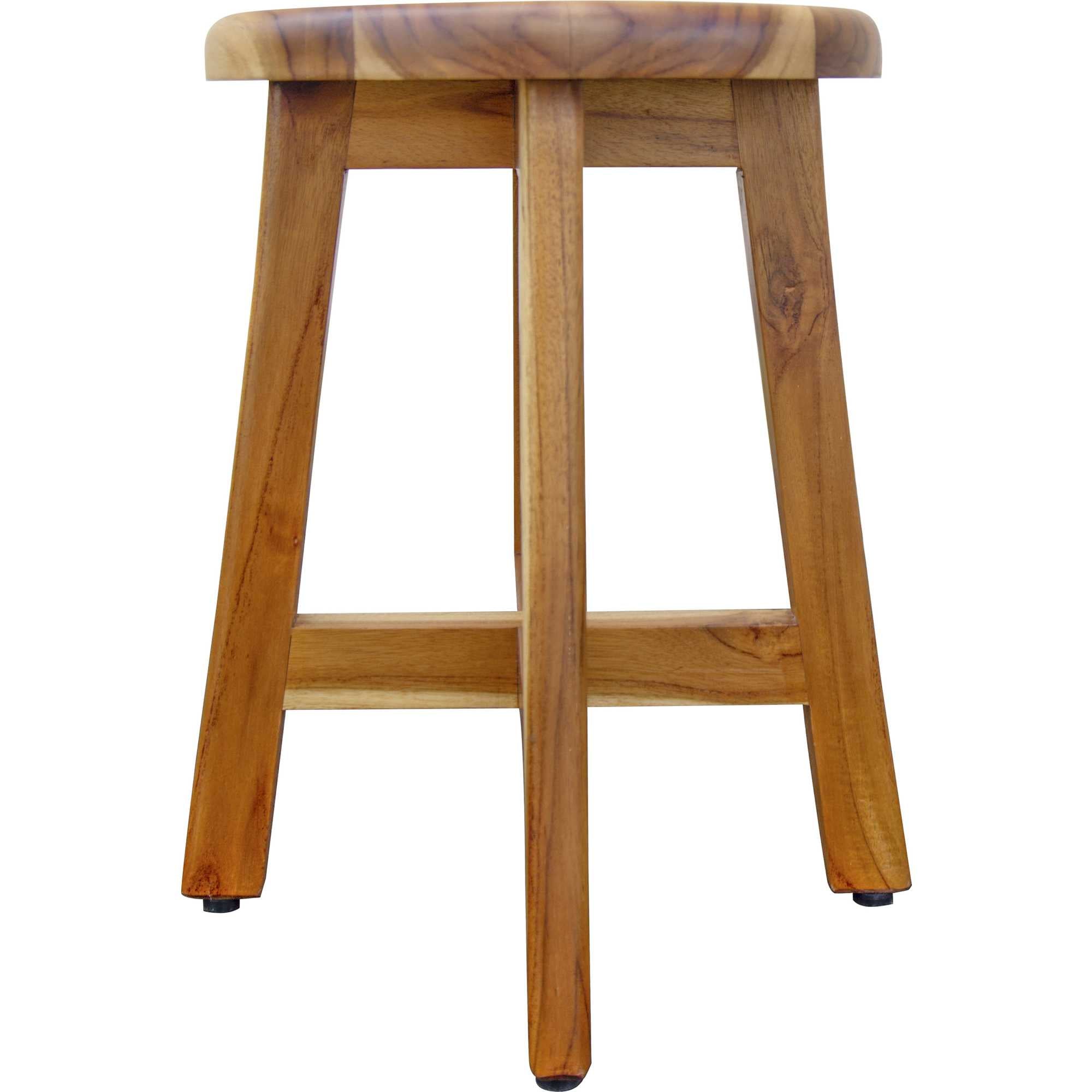 18" Natural Brown Backless Bar Chair-Shower Benches-DECOROLALA