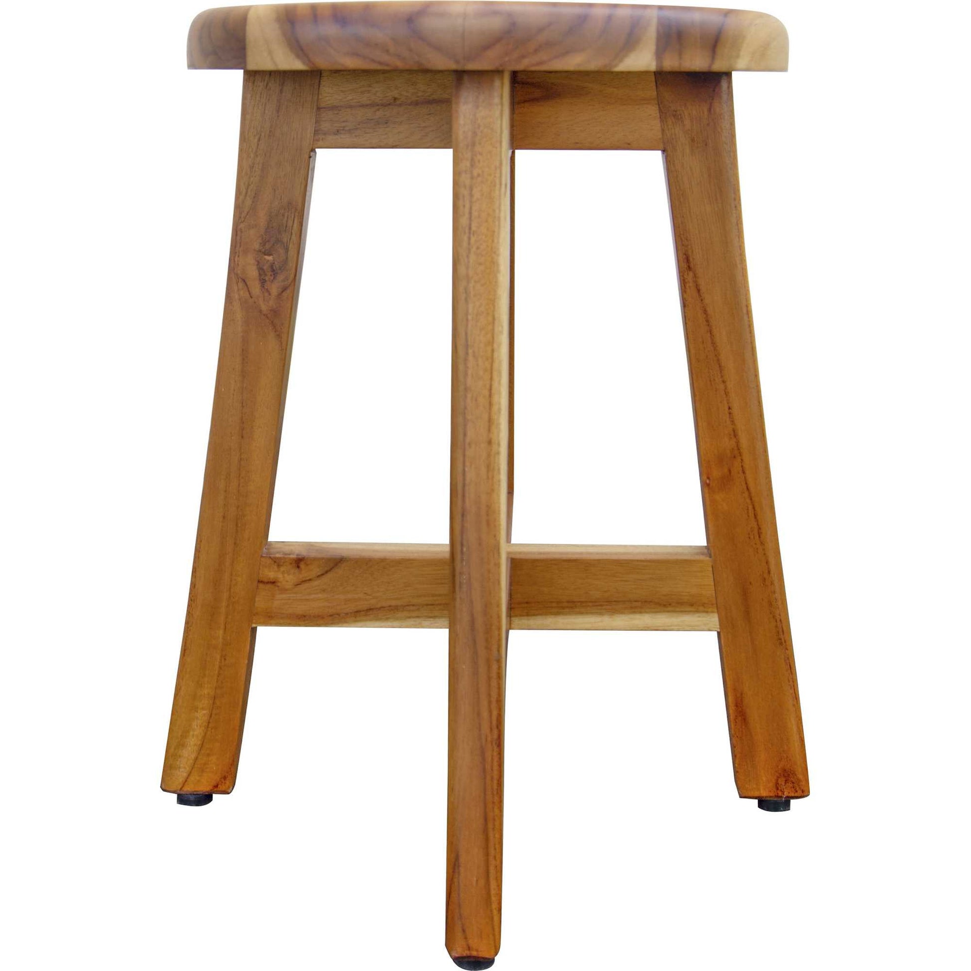 18" Natural Brown Backless Bar Chair-Shower Benches-DECOROLALA