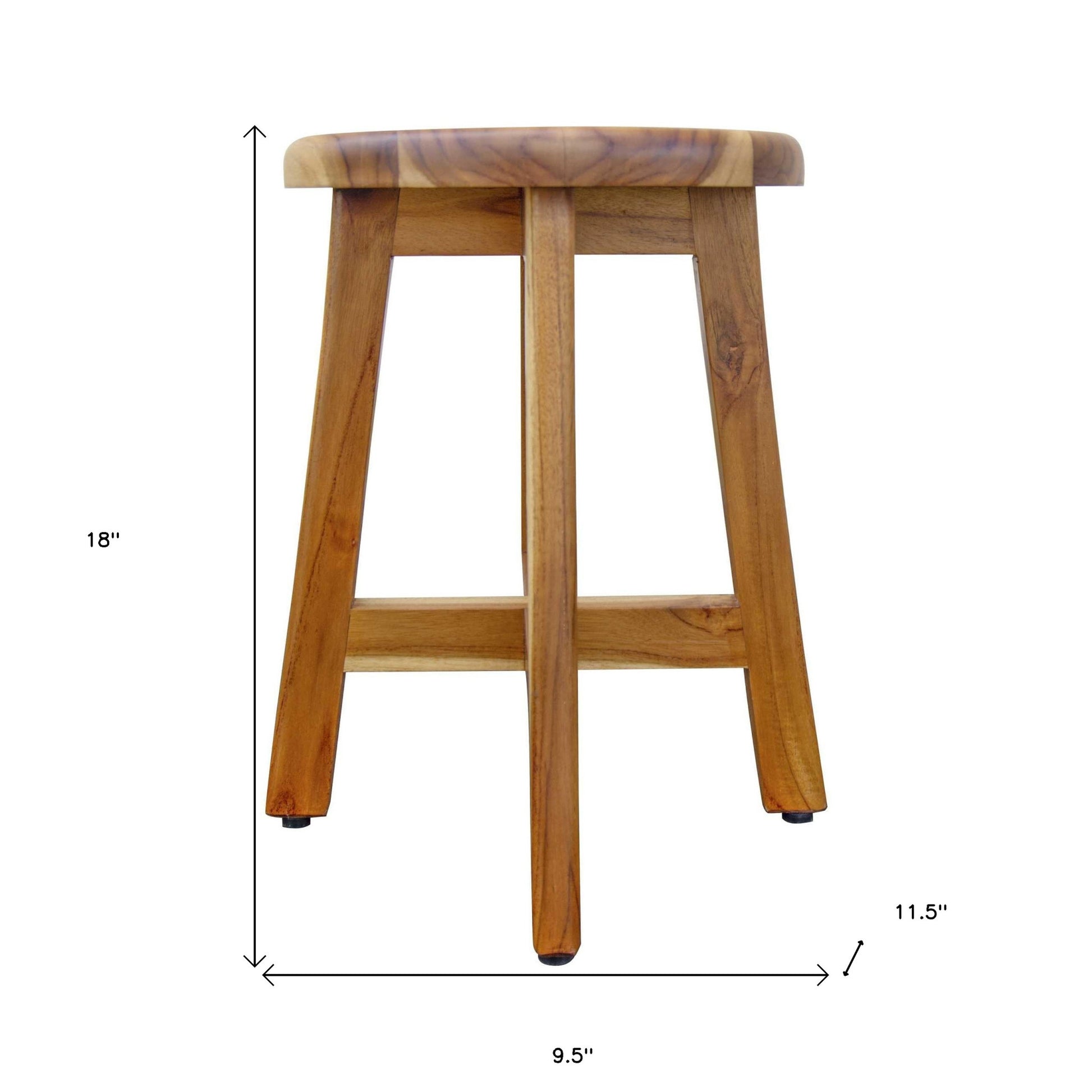 18" Natural Brown Backless Bar Chair-Shower Benches-DECOROLALA