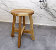 18" Natural Brown Backless Bar Chair-Shower Benches-DECOROLALA