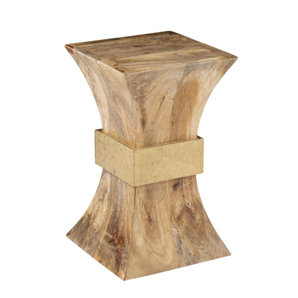 18" Natural Solid Wood And Manufactured Wood Square End Table-End-Side Tables-DECOROLALA