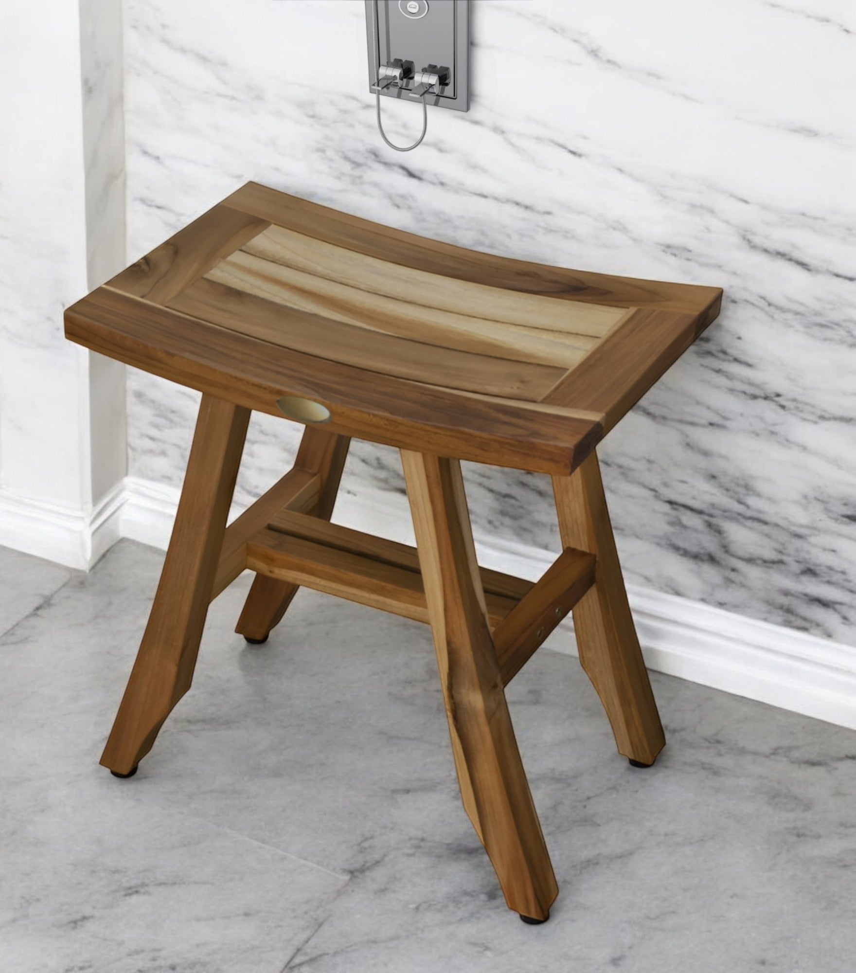 18" Natural Teak Rectangular Shower Bench-Shower Benches-DECOROLALA