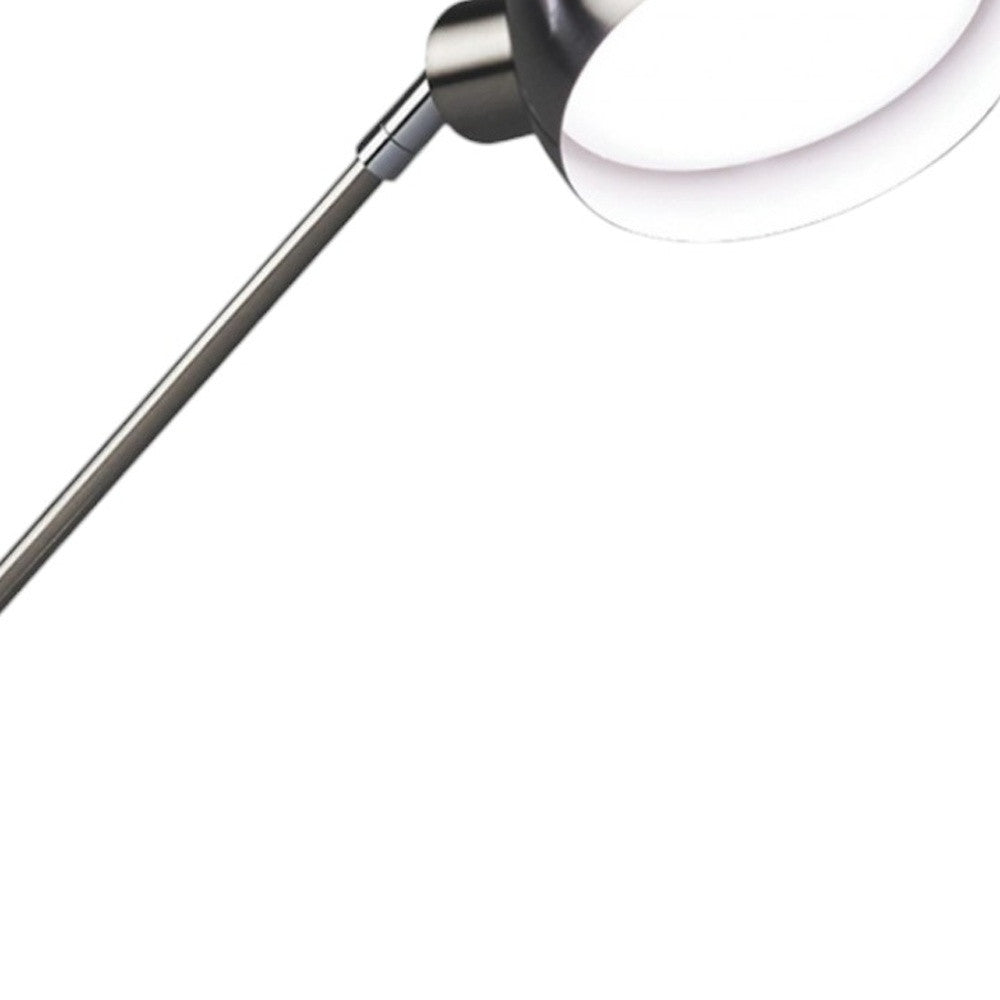 18" Nickel Metal Adjustable Swing Arm LED Desk Lamp With USB-Table Lamps-DECOROLALA