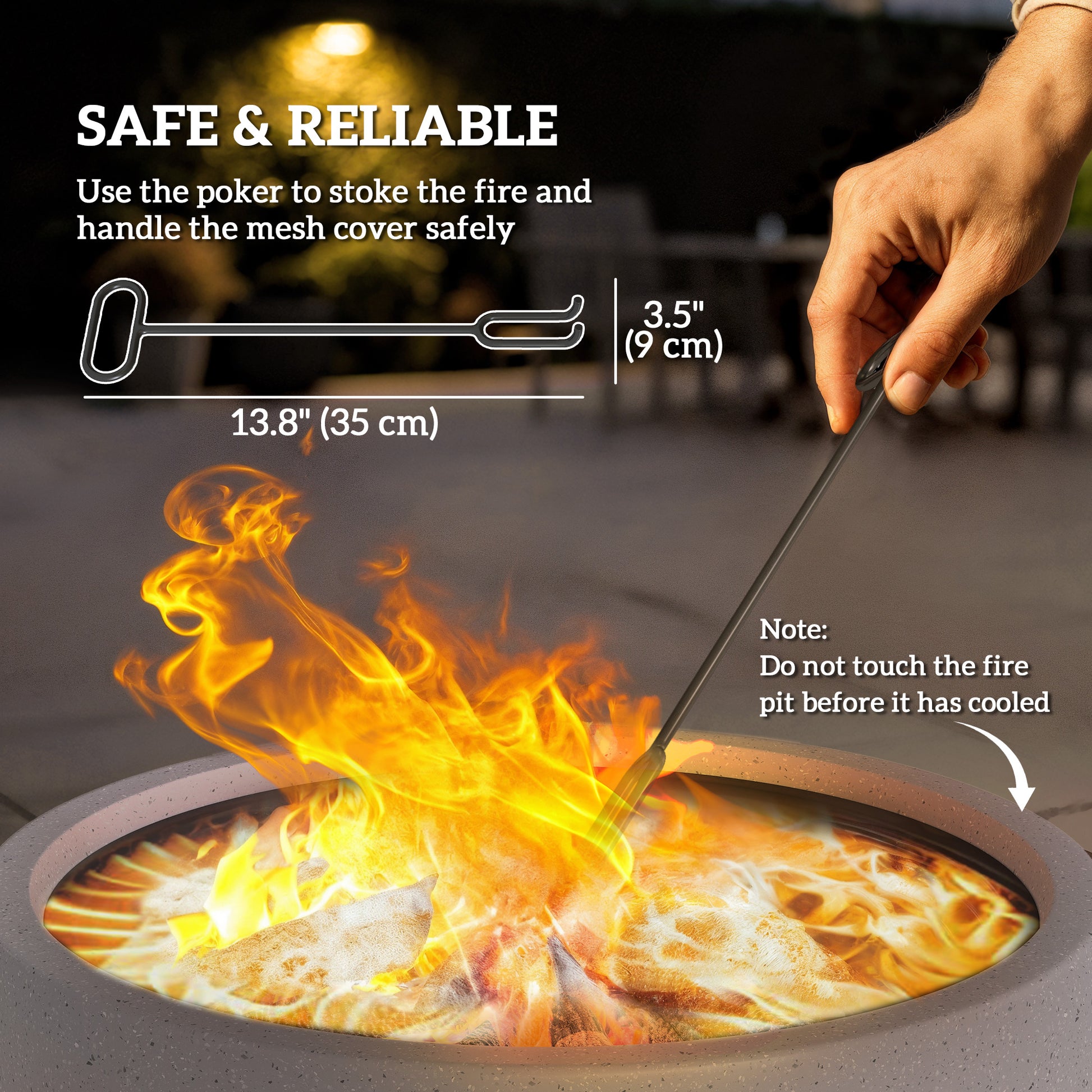 18" Round Wood-Burning Fire Pit with Spark Screen - Grey-Patio & Garden > Fire Pits-DECOROLALA