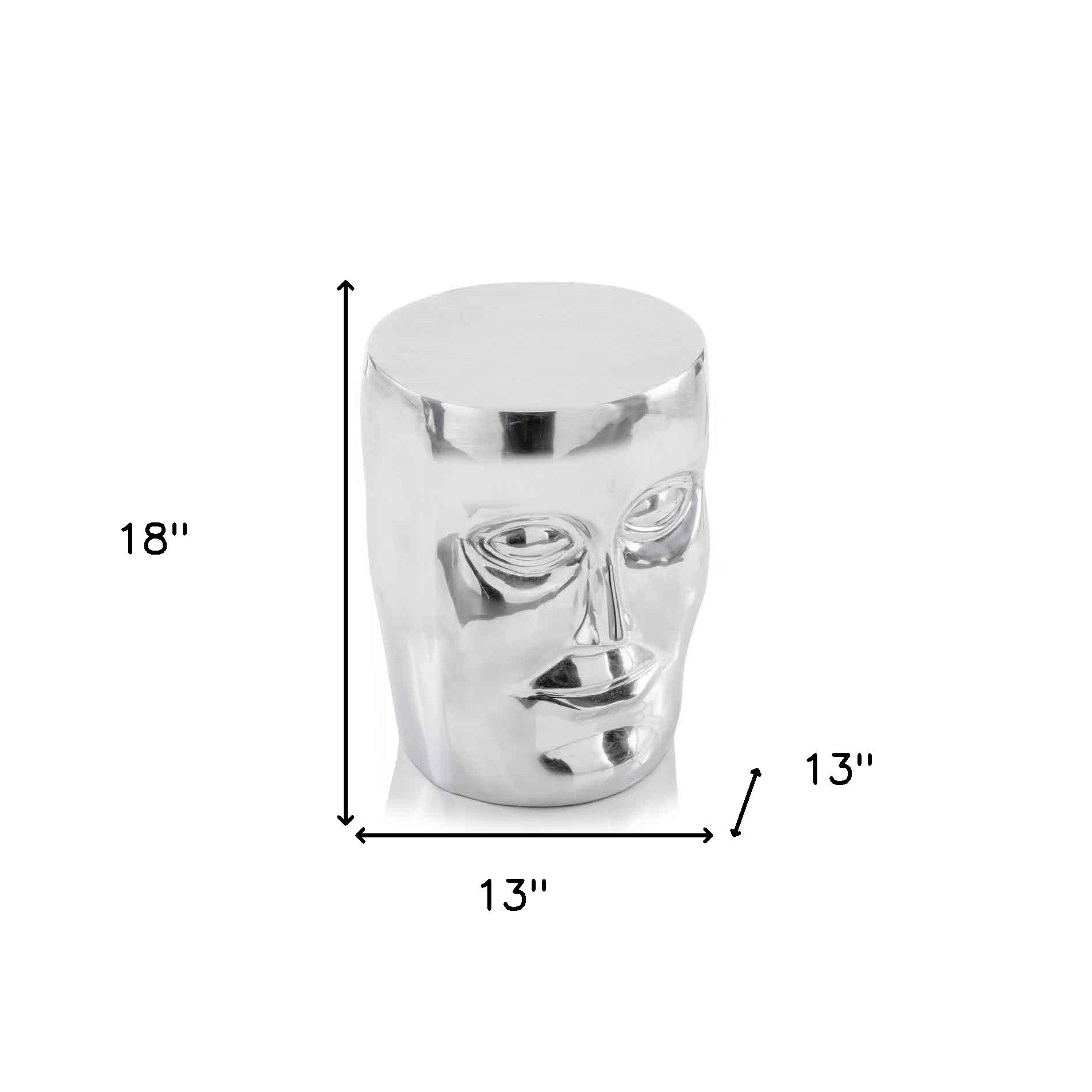 18" Silver Aluminum Faces Round End Table-End-Side Tables-DECOROLALA