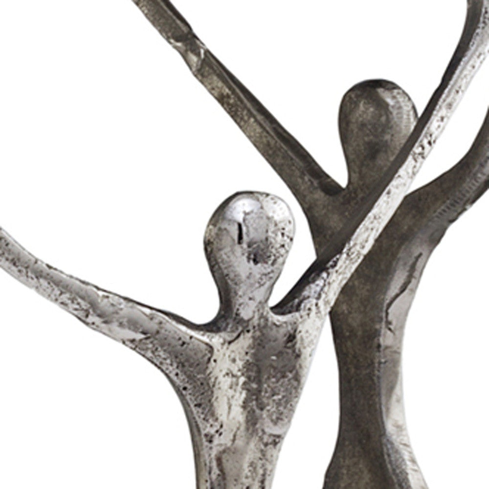 18" Silver And Antiqued White Aluminum Square End Table-End-Side Tables-DECOROLALA