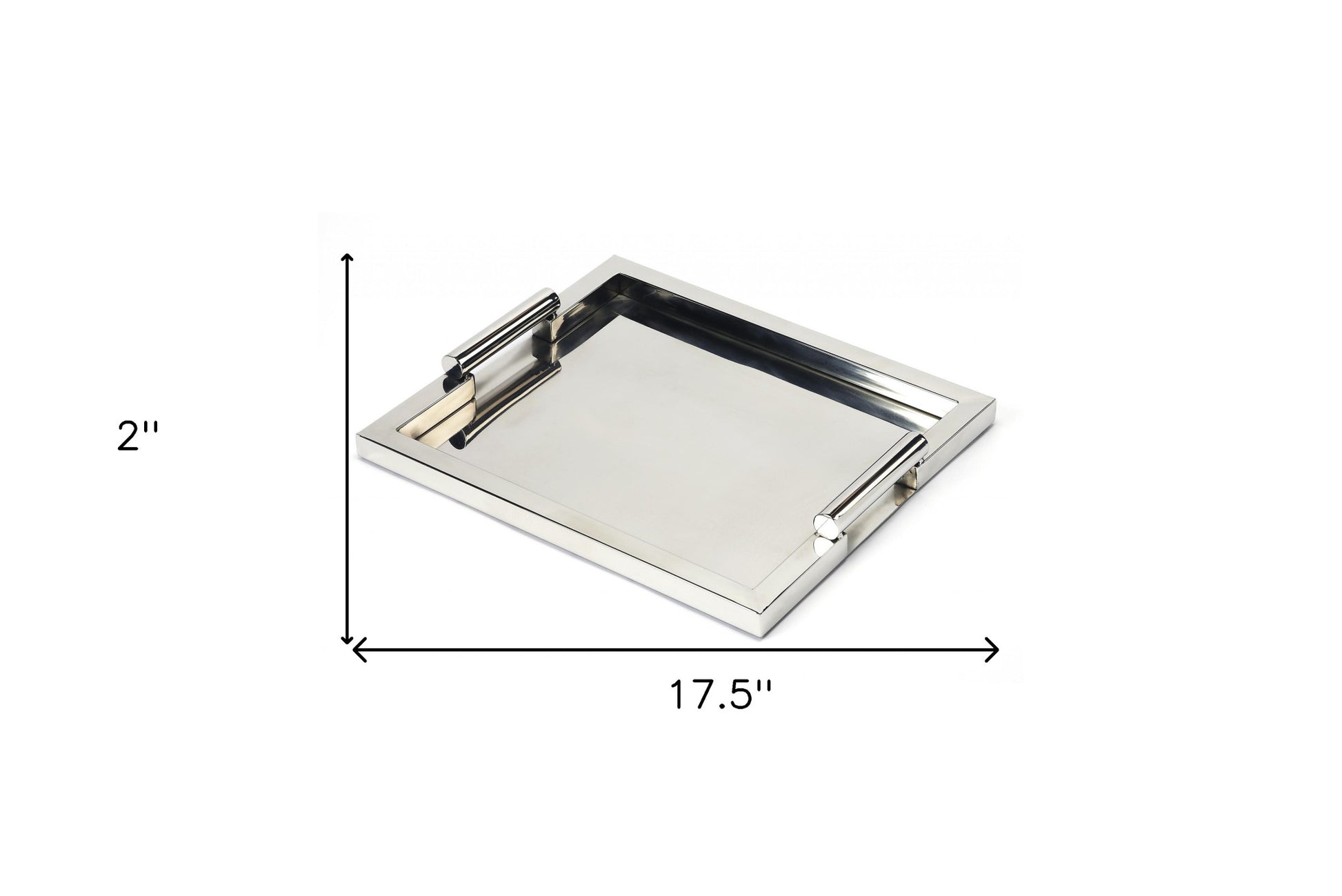 18" Silver Stainless Steel Serving Tray-Trays-DECOROLALA