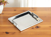 18" Silver Stainless Steel Serving Tray-Trays-DECOROLALA