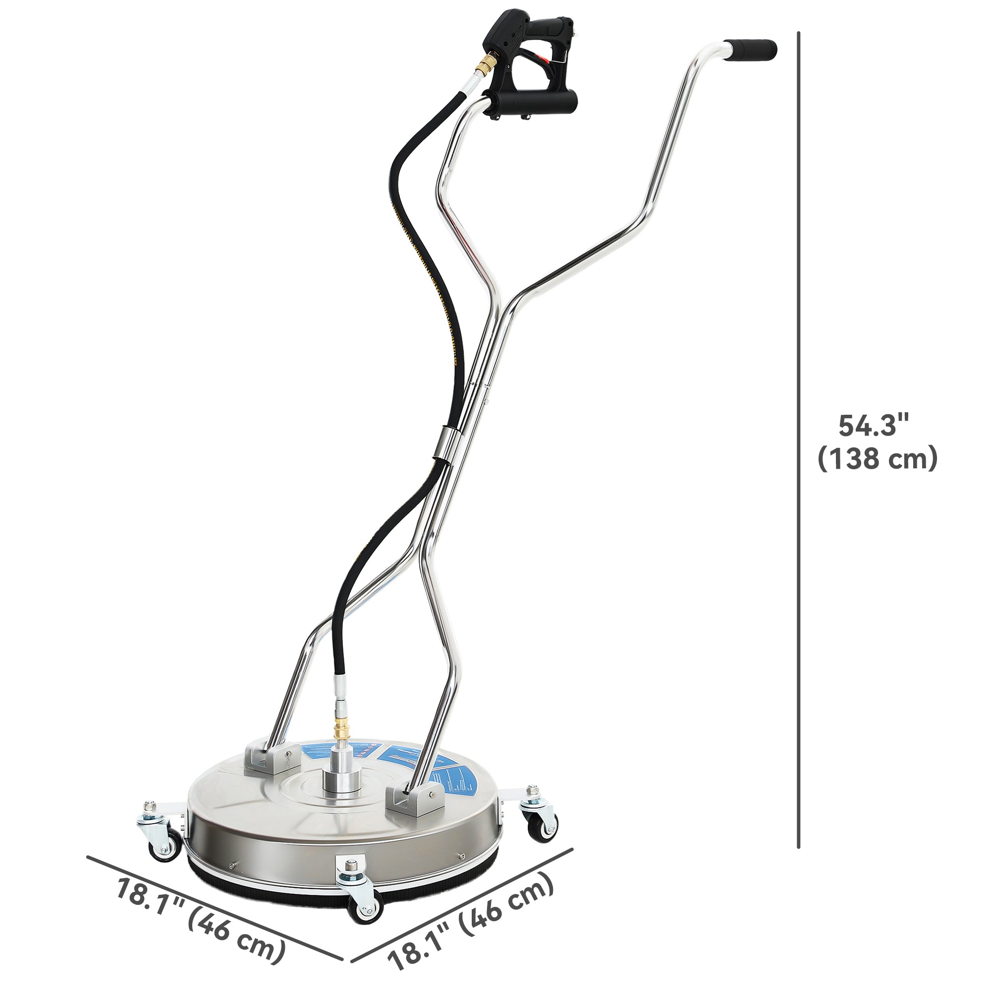 18" Stainless Steel Pressure Washer Surface Cleaner 3600 PSI-DECOROLALA