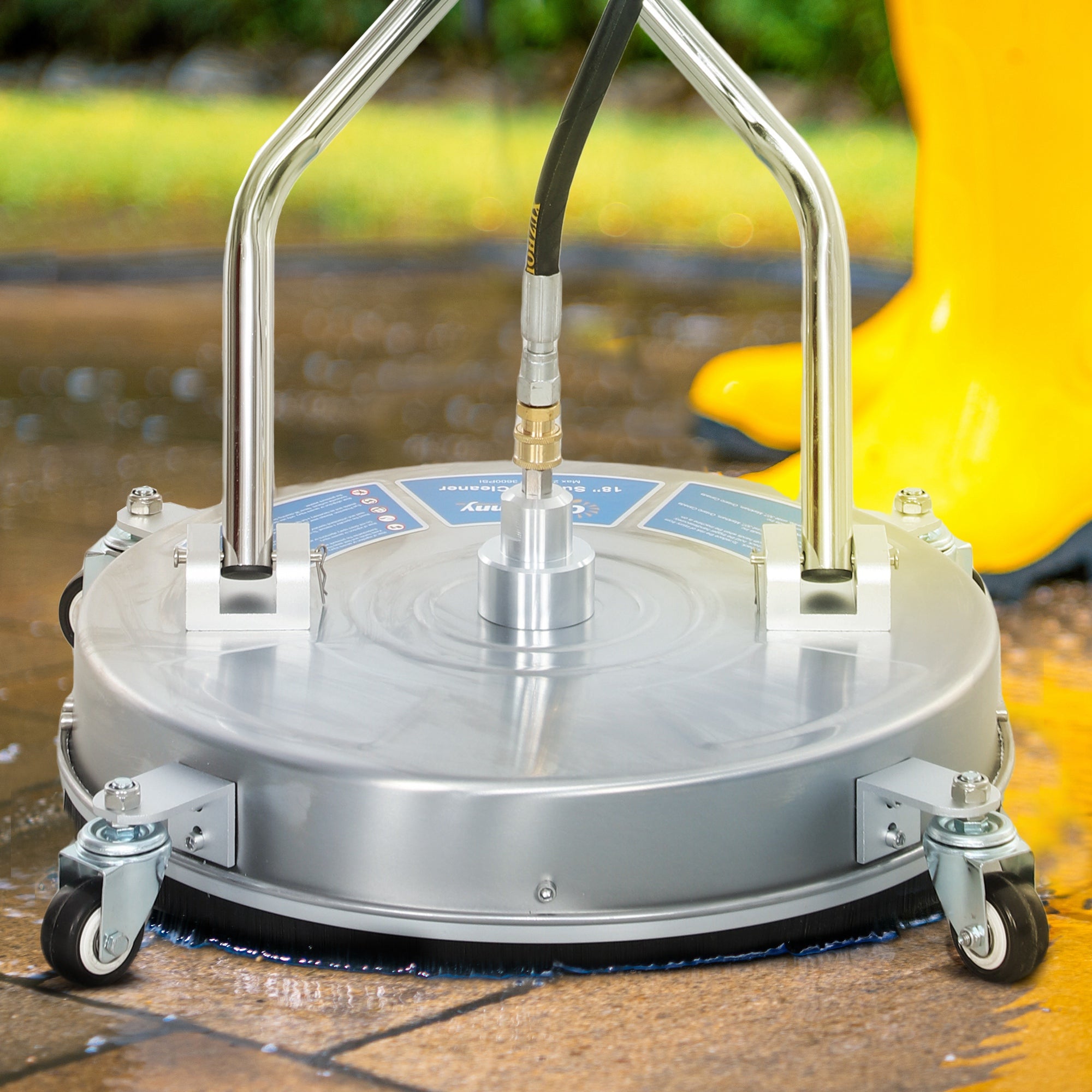 18" Stainless Steel Pressure Washer Surface Cleaner 3600 PSI-DECOROLALA