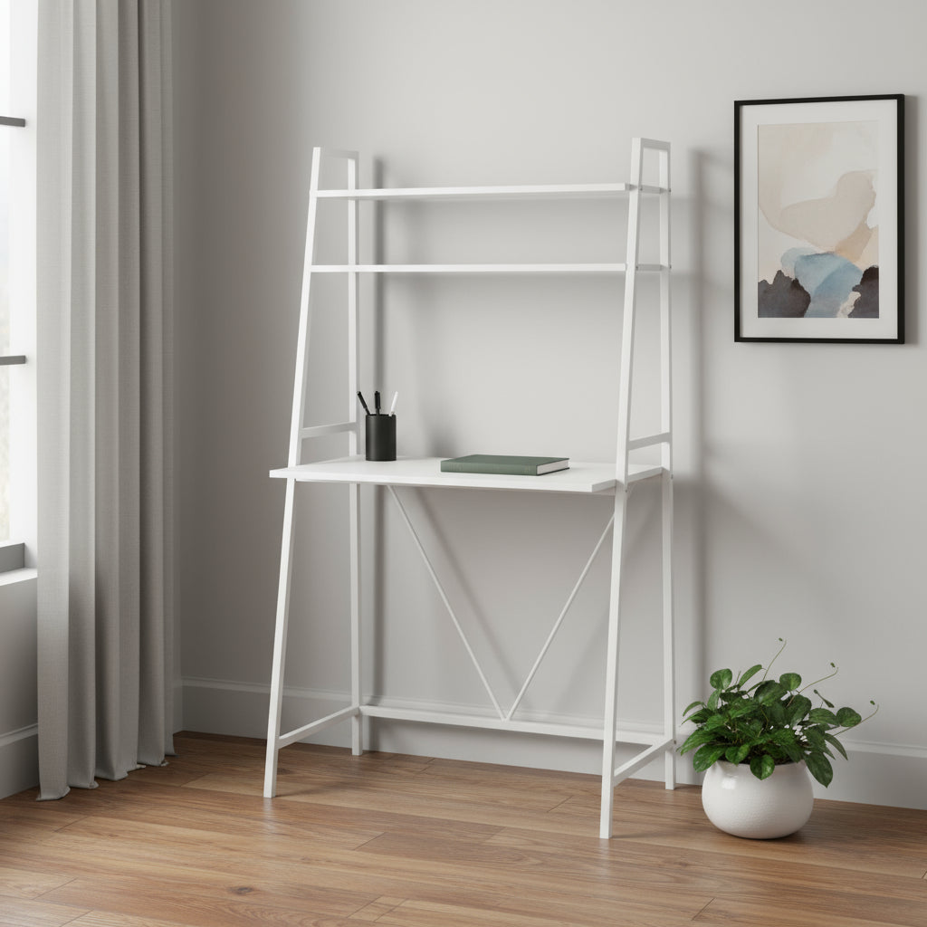 18" White Computer Desk-Desks-DECOROLALA