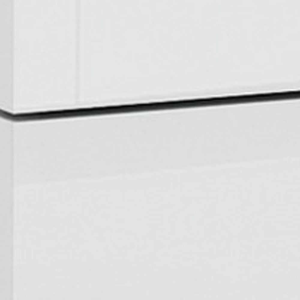 18" White Solid and Manufactured Wood And Mirrored Glass Two Drawer Nightstand-Nightstands & Bedside Tables-DECOROLALA