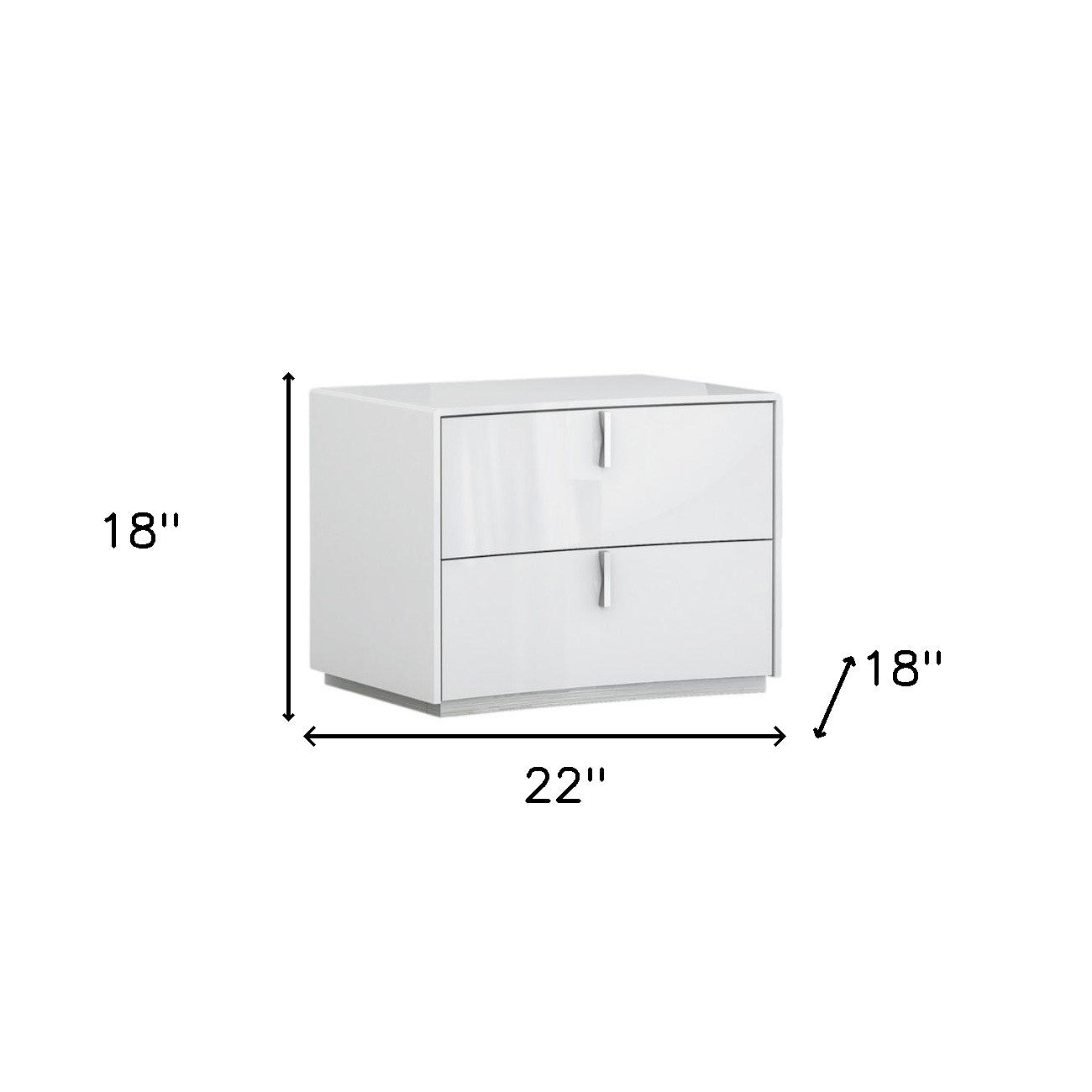18" White Two Drawers Manufactured Wood Nightstand-Nightstands & Bedside Tables-DECOROLALA