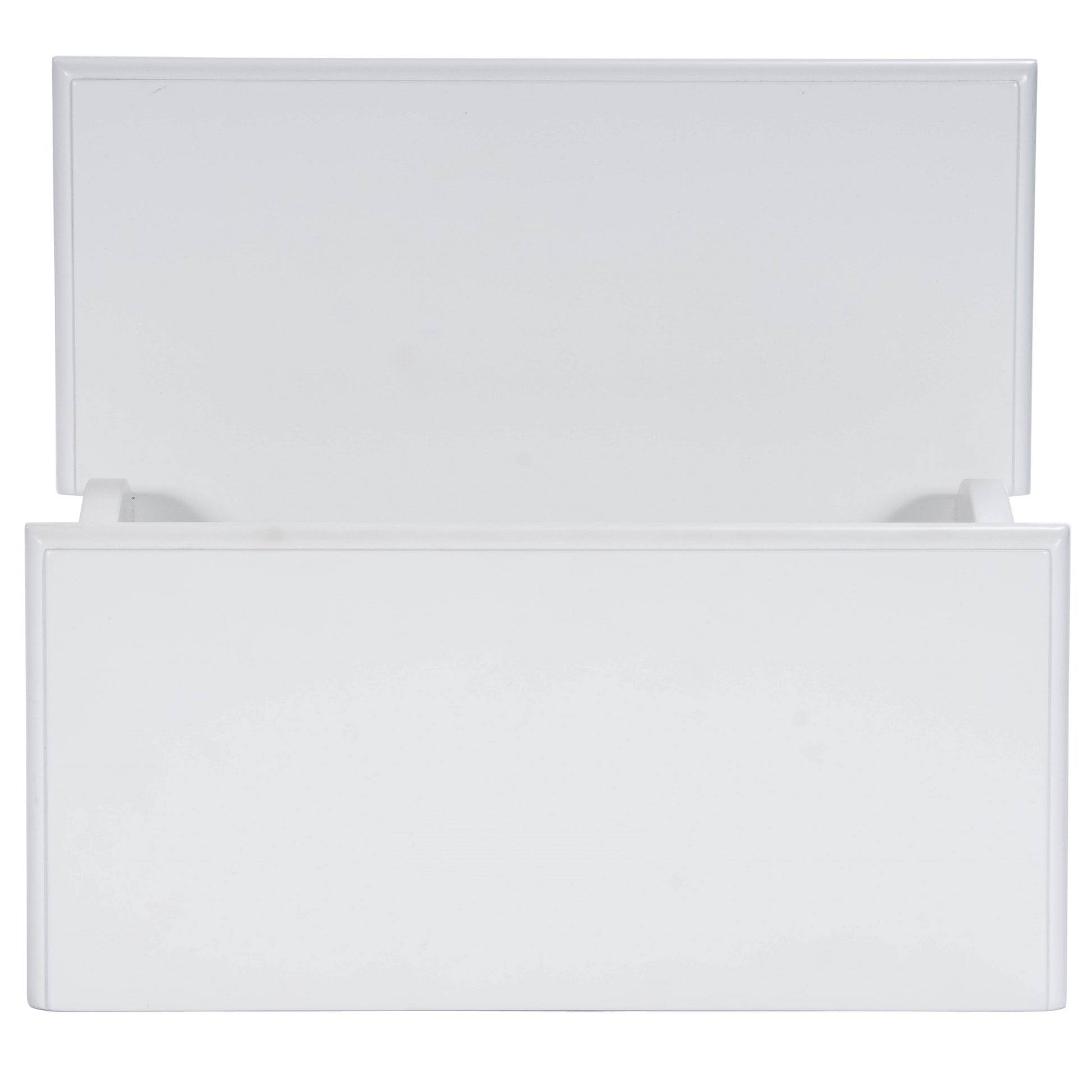 18" White Wood Footstool-Ottomans-DECOROLALA