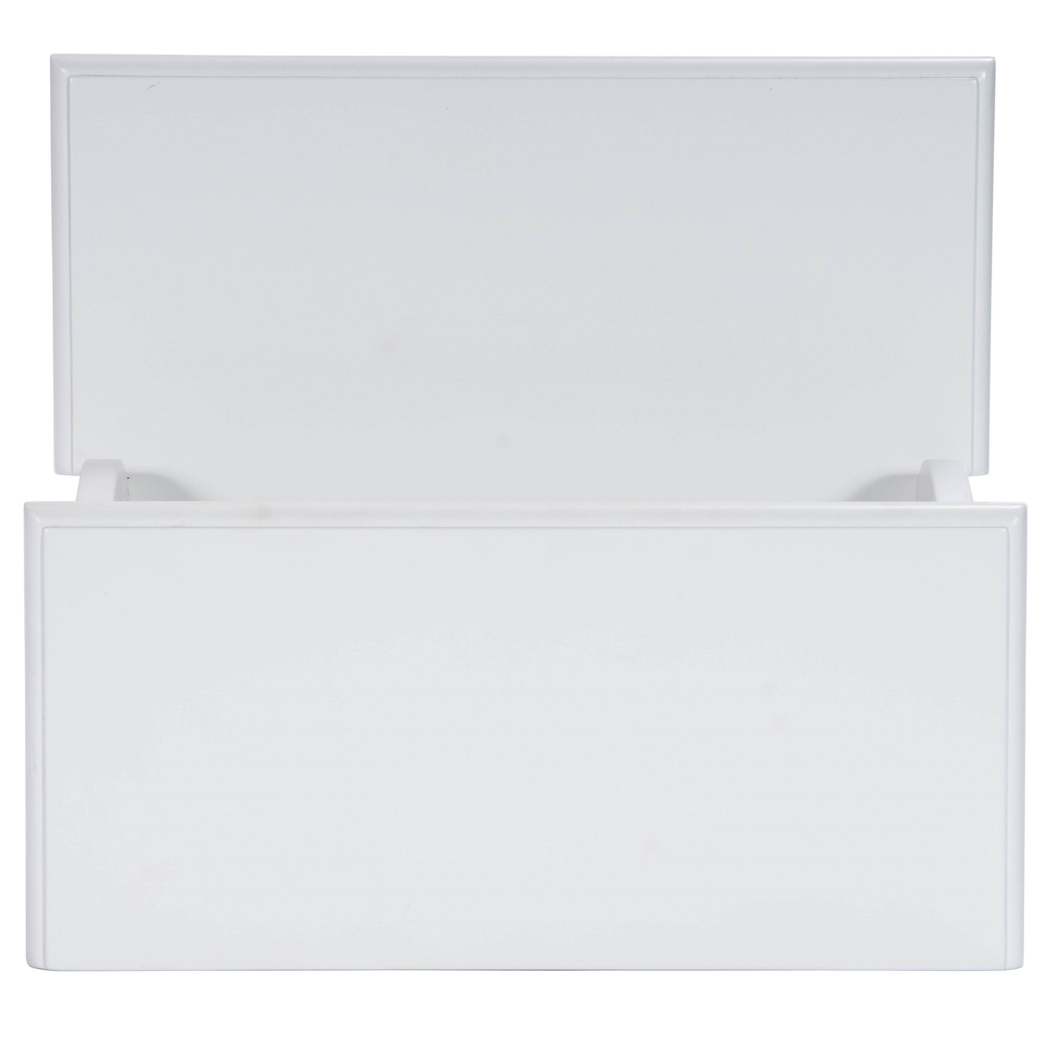 18" White Wood Footstool-Ottomans-DECOROLALA