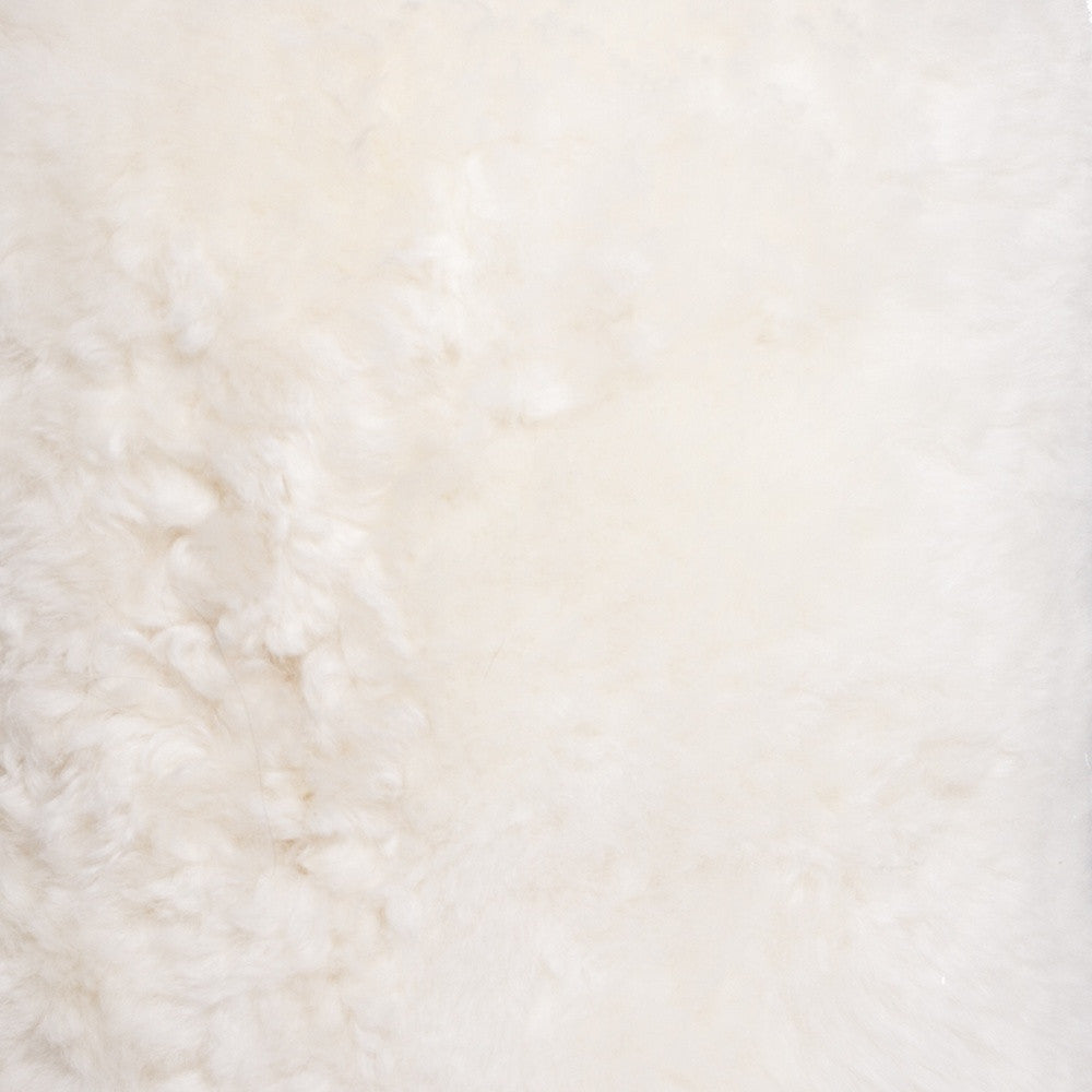 18" X 18" X 16.5" White Short-Hair Sheepskin - Stump Pouf-Ottomans-DECOROLALA