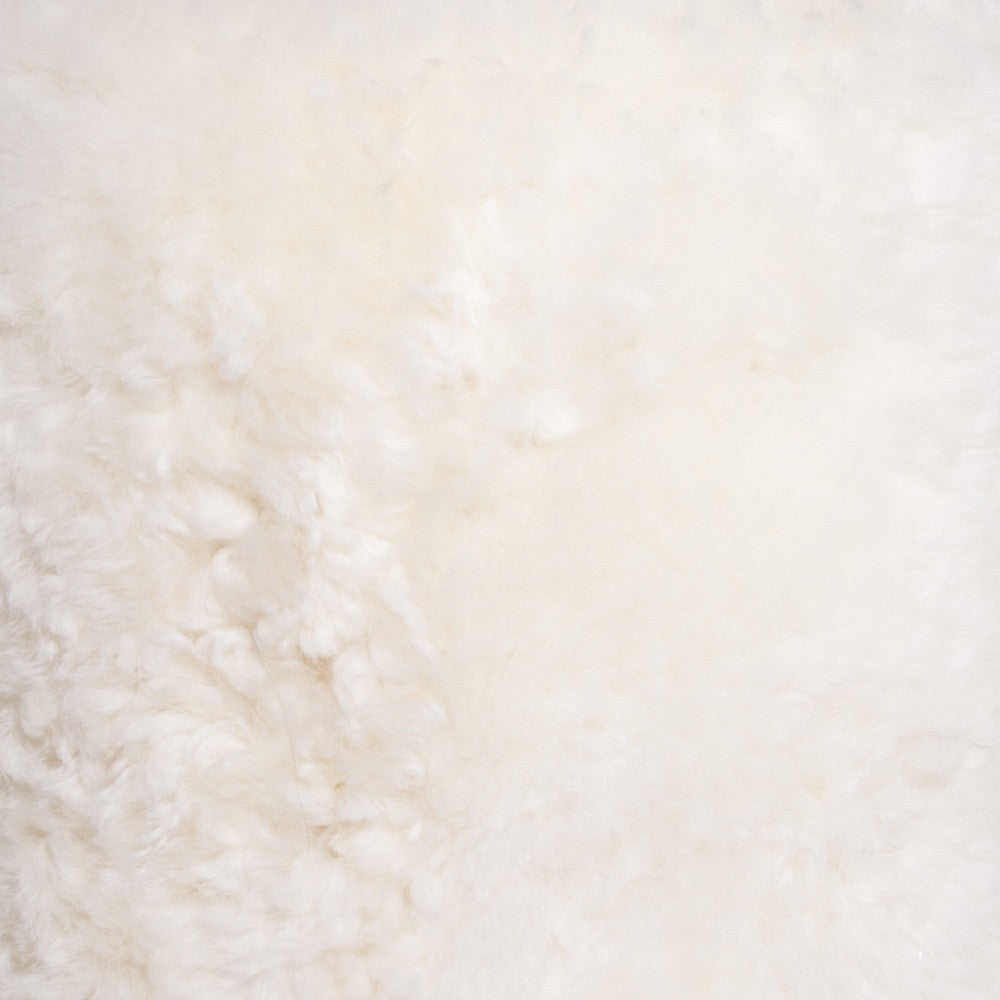 18" X 18" X 16.5" White Short-Hair Sheepskin - Stump Pouf-Ottomans-DECOROLALA